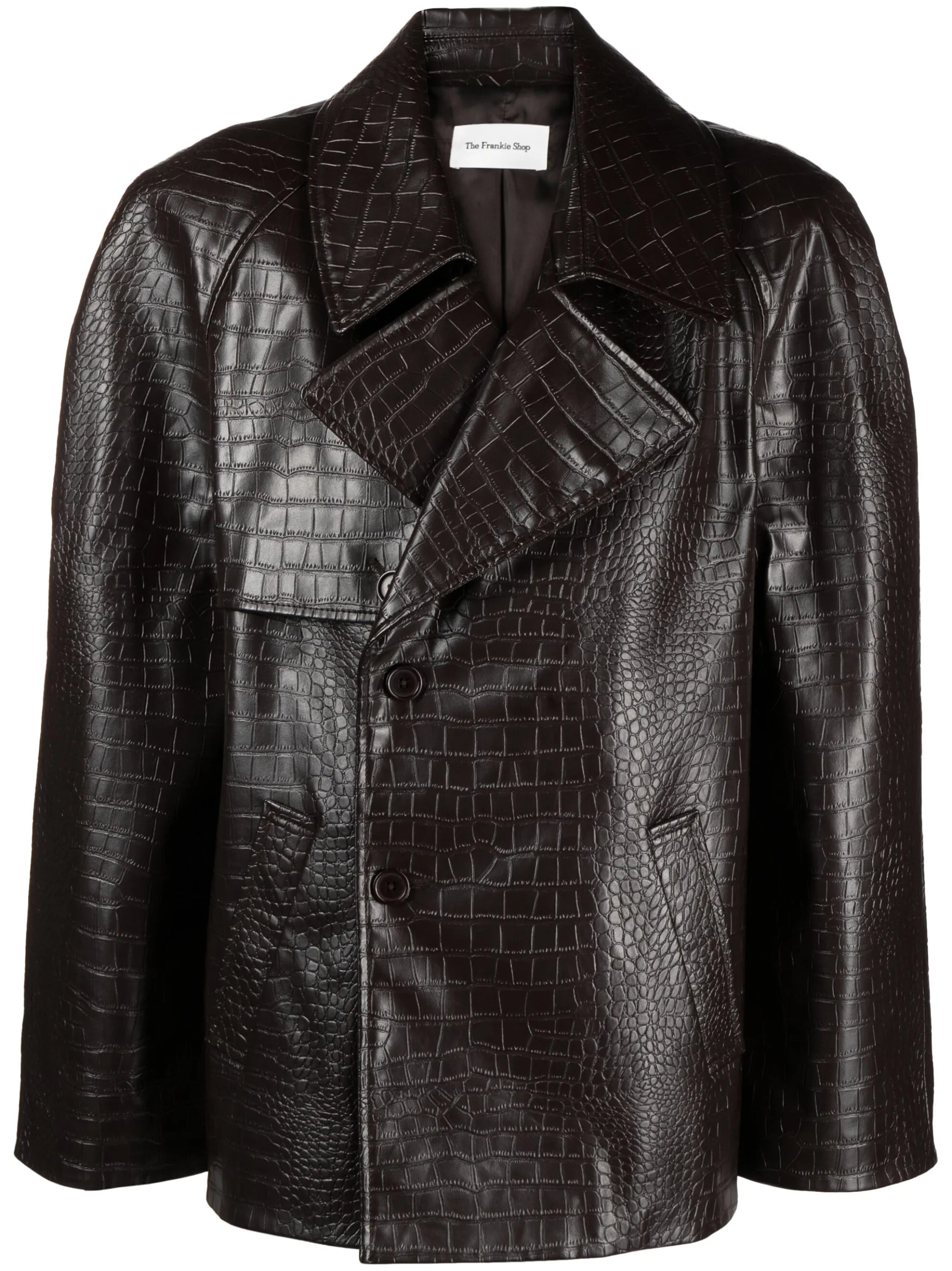 Jackie crocodile-effect coat
