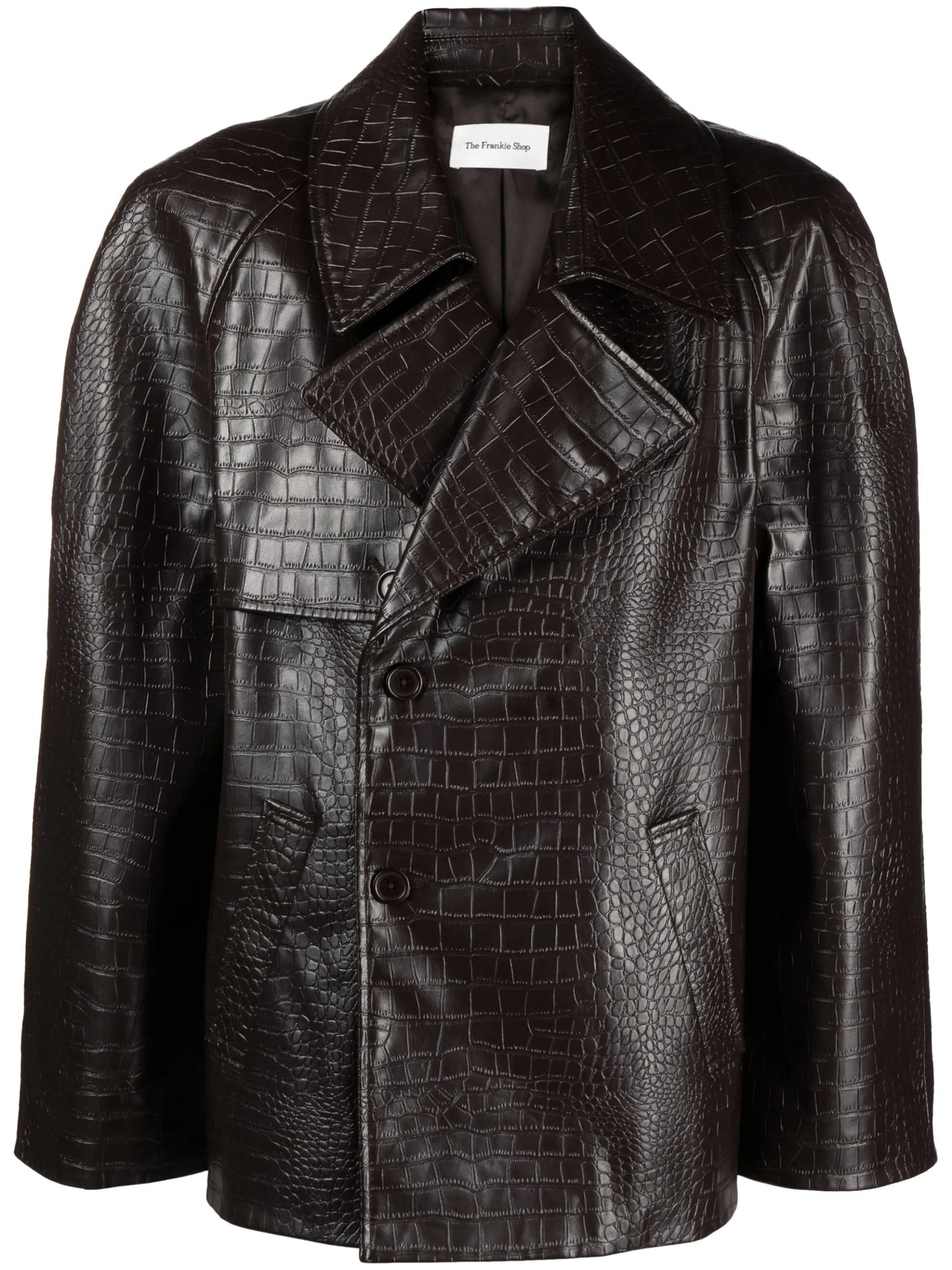 Jackie crocodile-effect coat