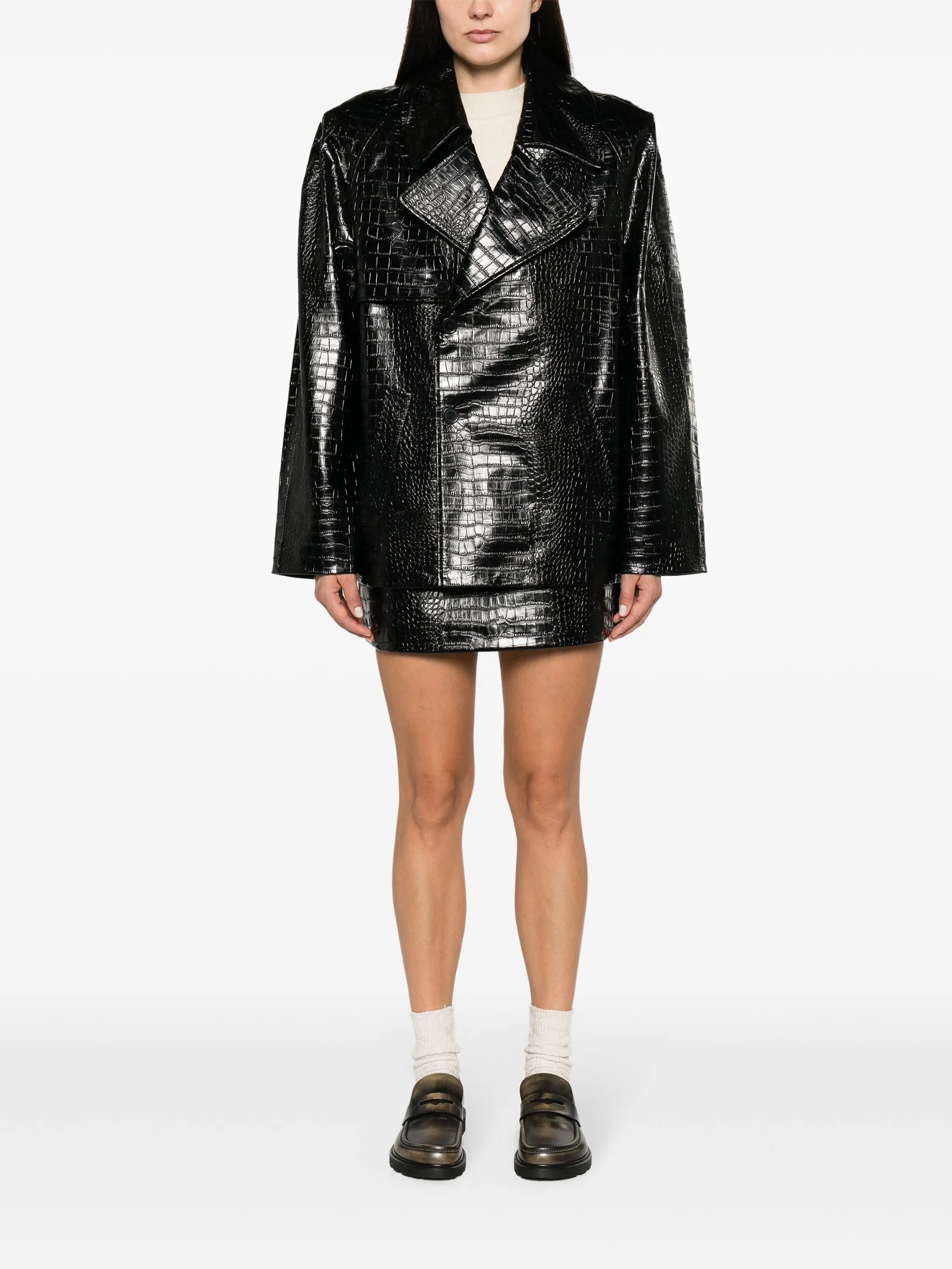 Jackie crocodile-effect jacket