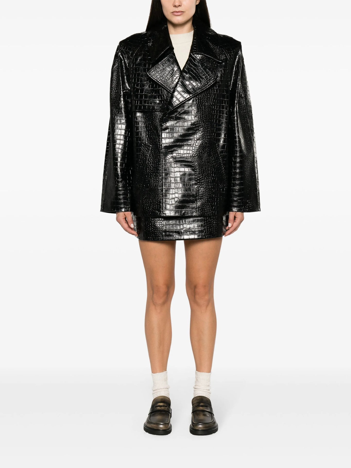 Jackie crocodile-effect jacket