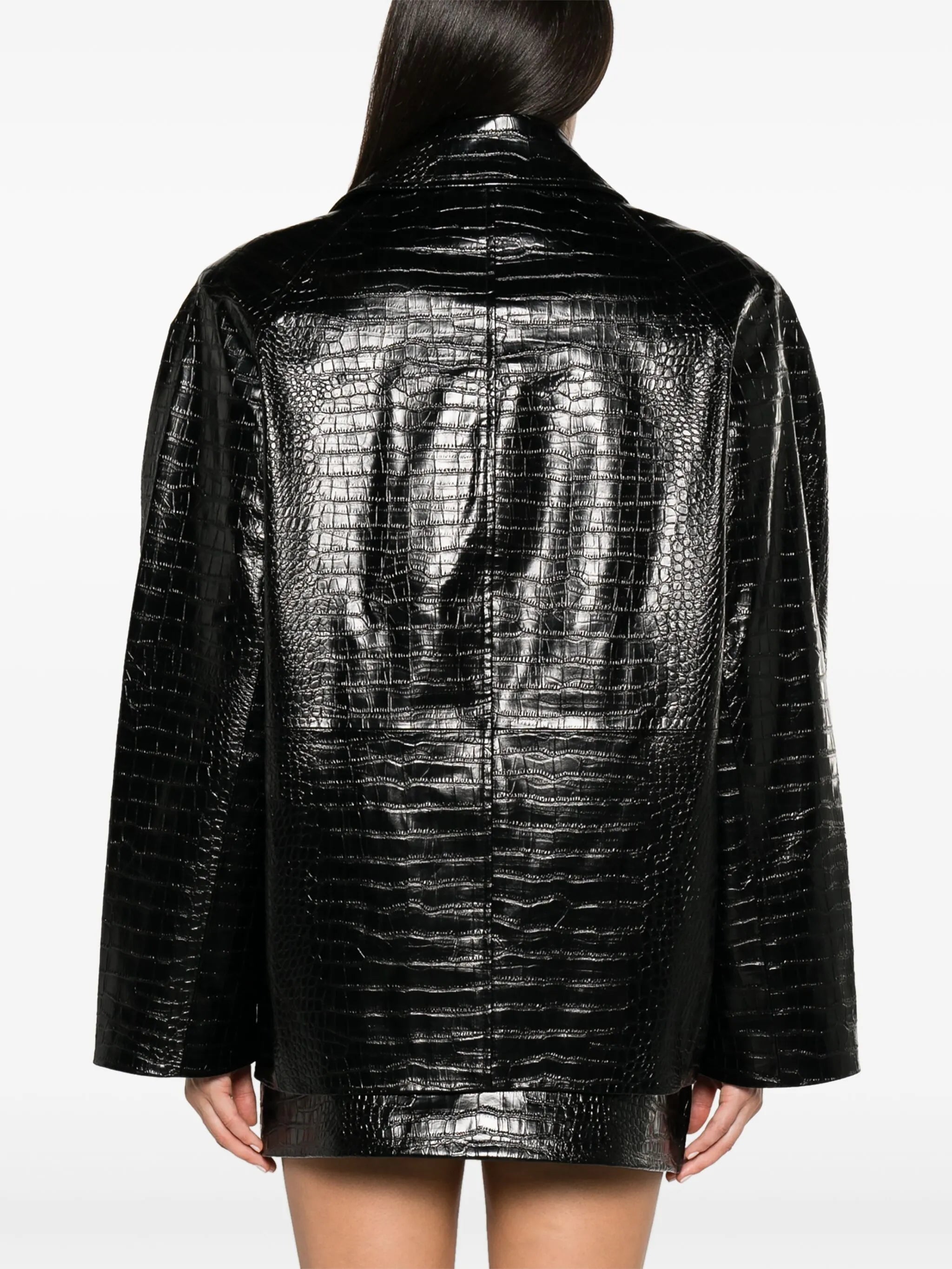 Jackie crocodile-effect jacket