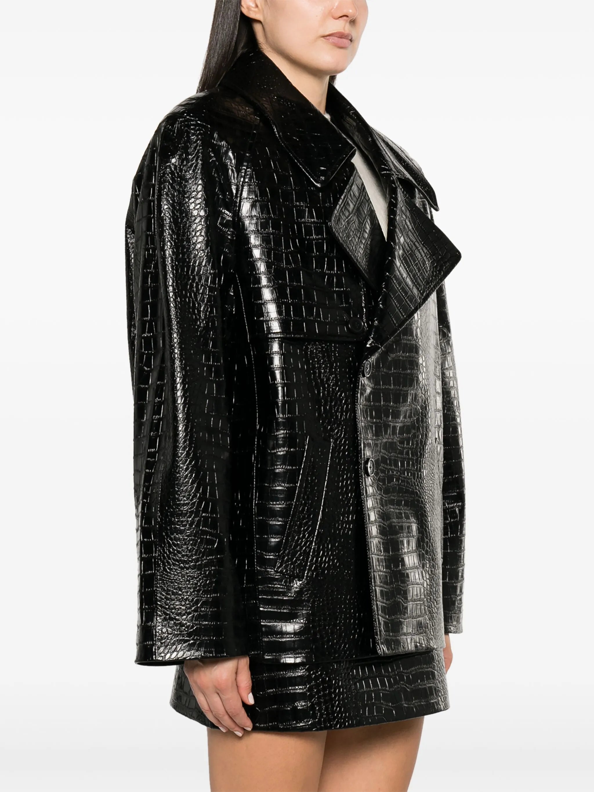 Jackie crocodile-effect jacket