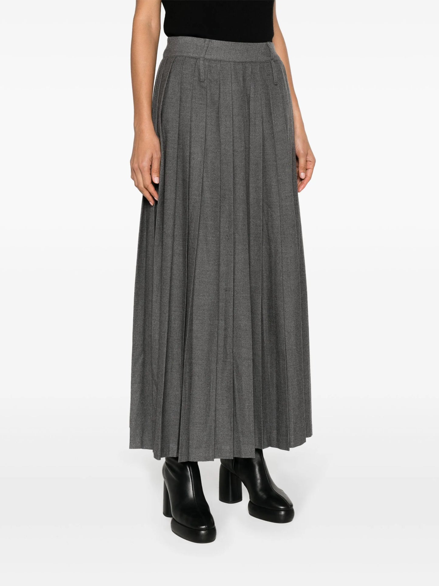 Bailey side-slit pleated skirt