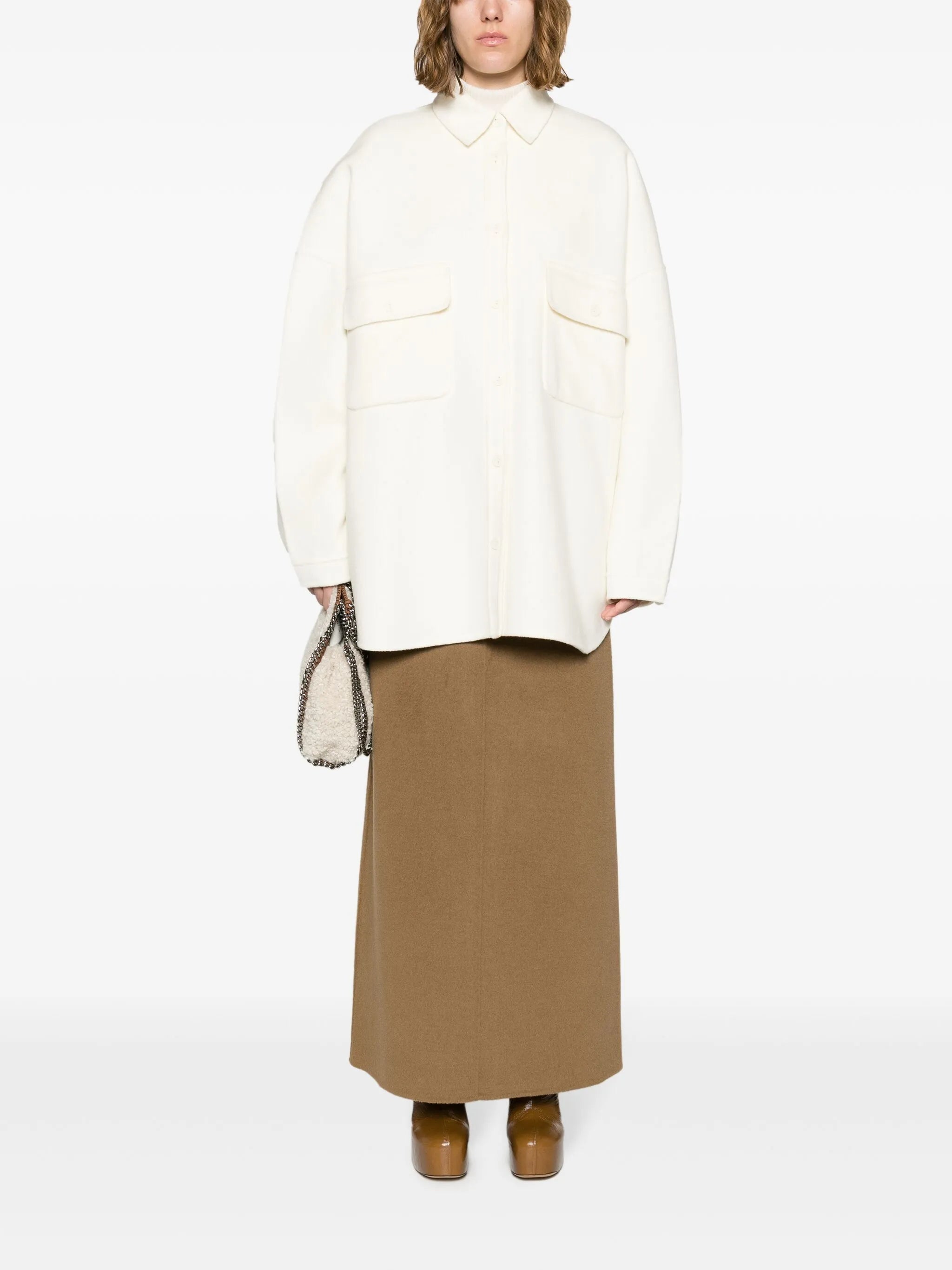 wool-blend pencil skirt