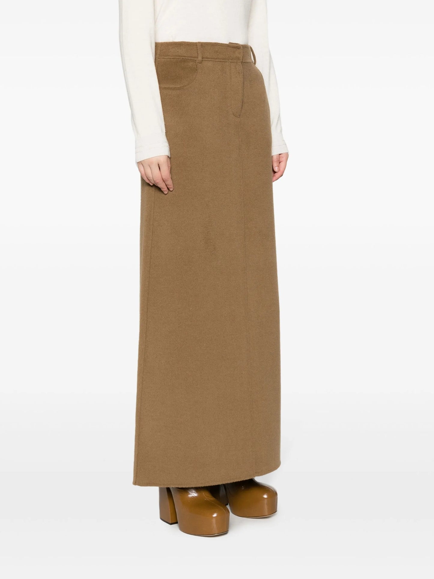 wool-blend pencil skirt