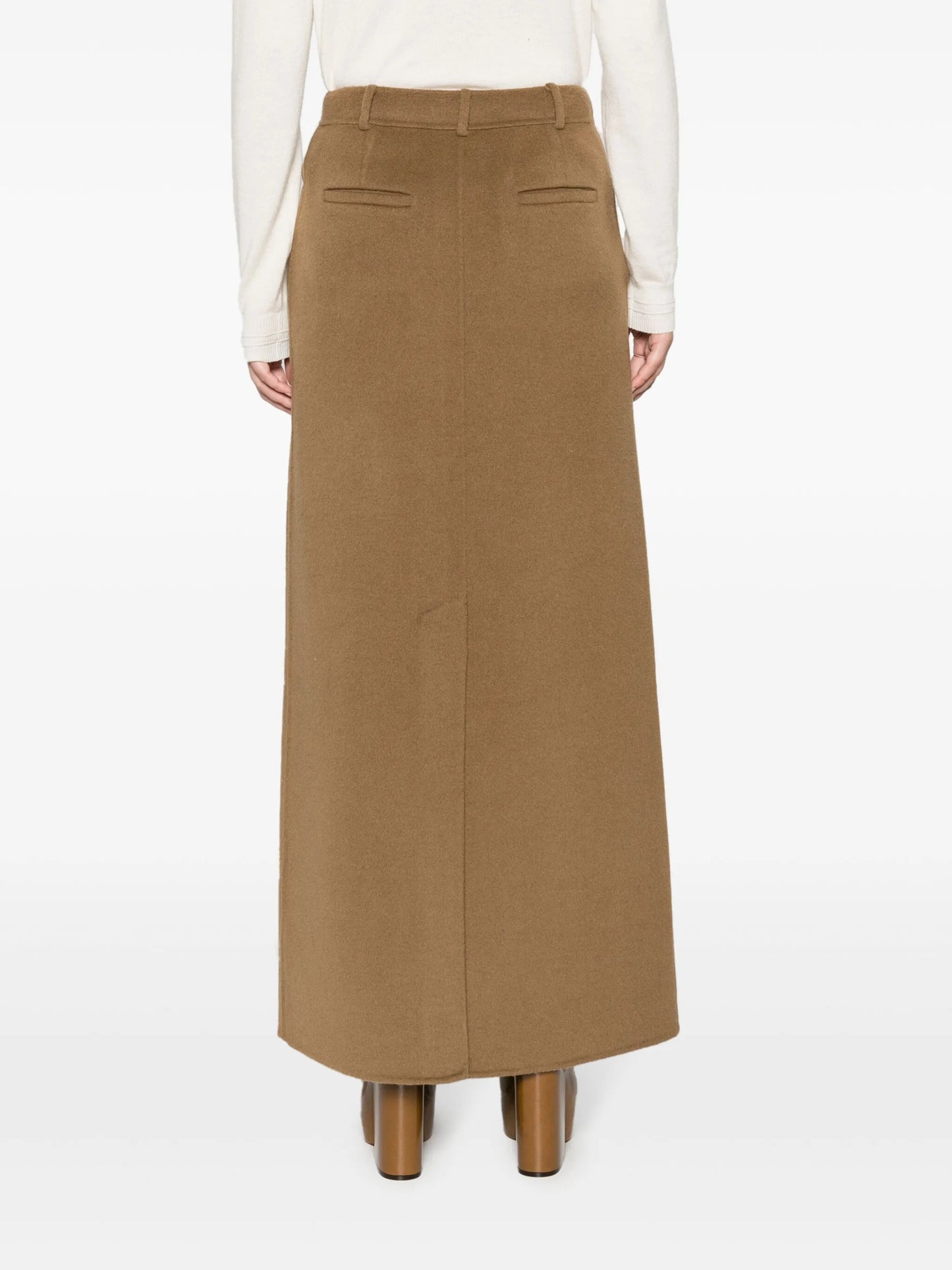wool-blend pencil skirt