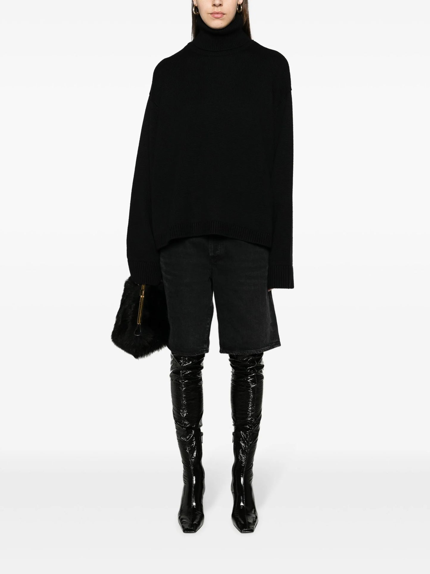 Rhea trapeze roll-neck jumper