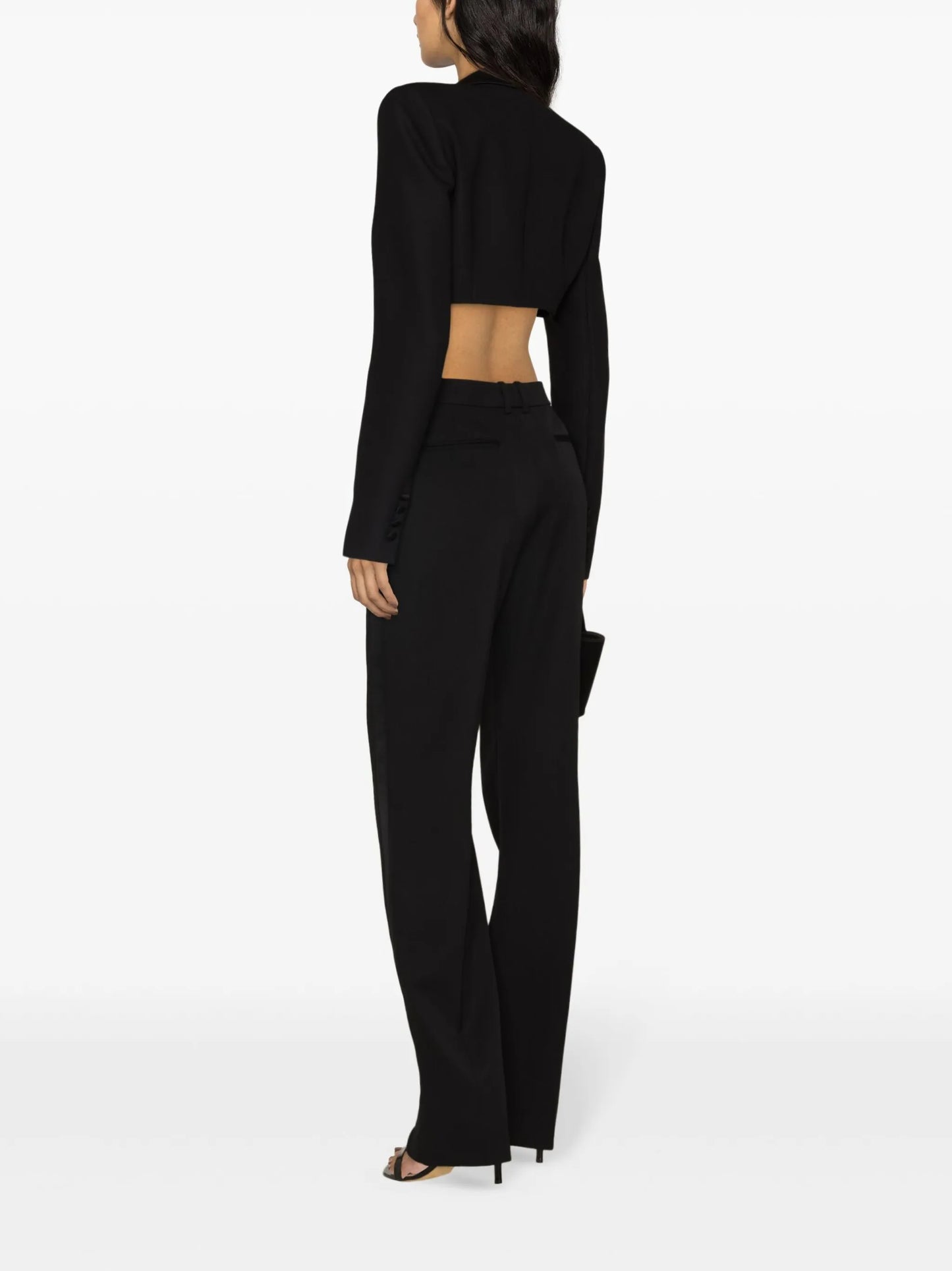 double-breasted cropped blazer