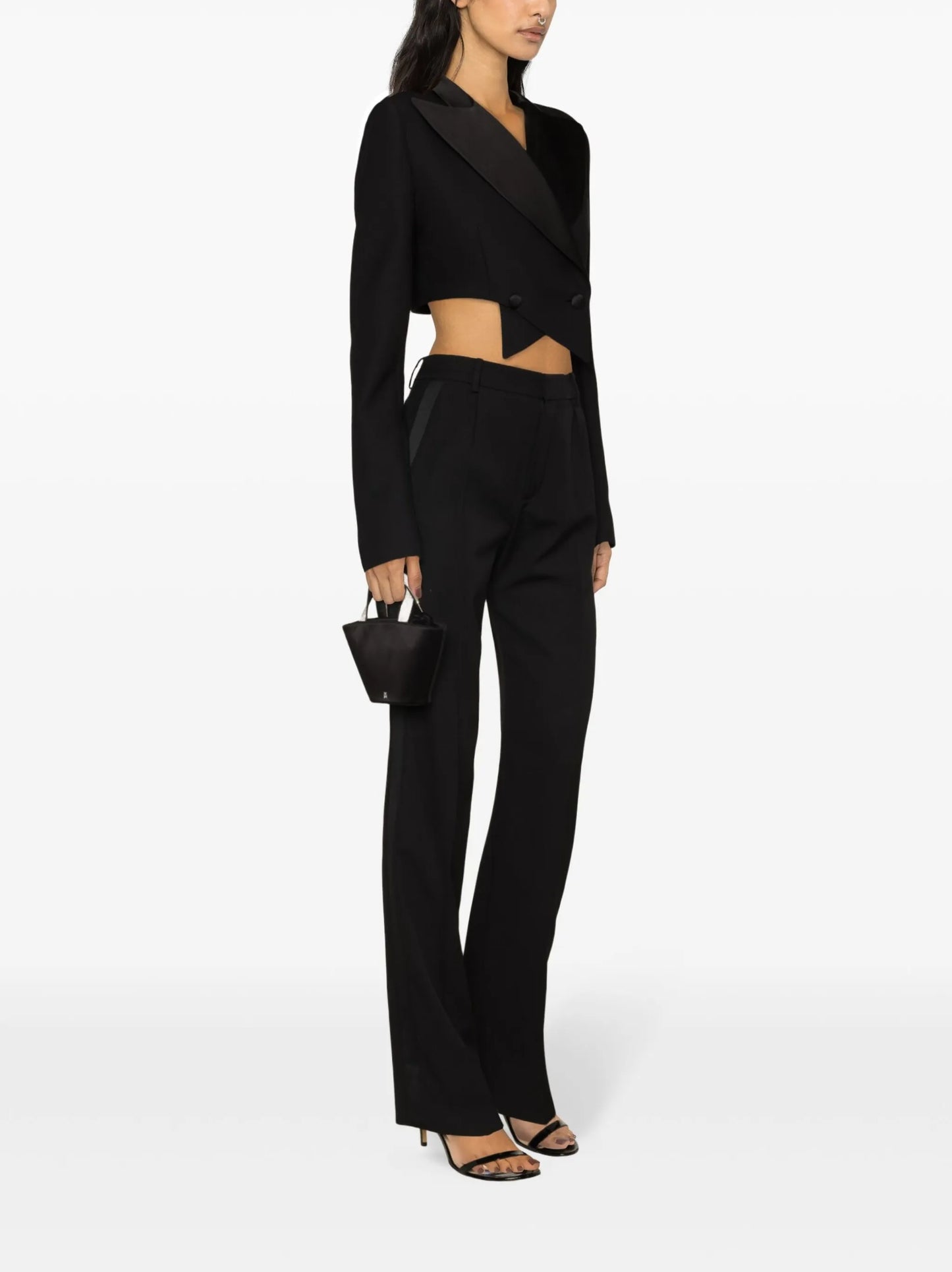 double-breasted cropped blazer