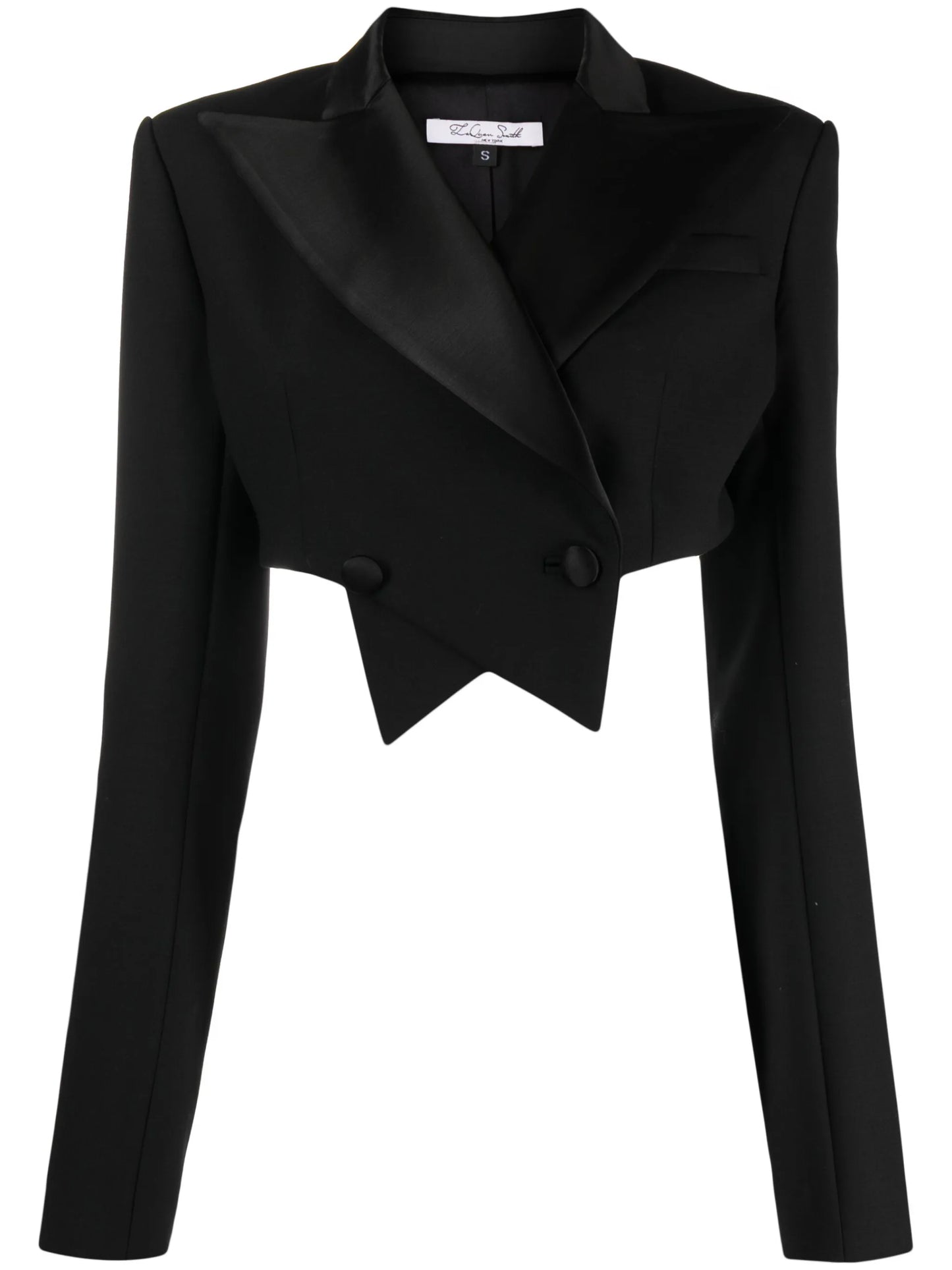 double-breasted cropped blazer