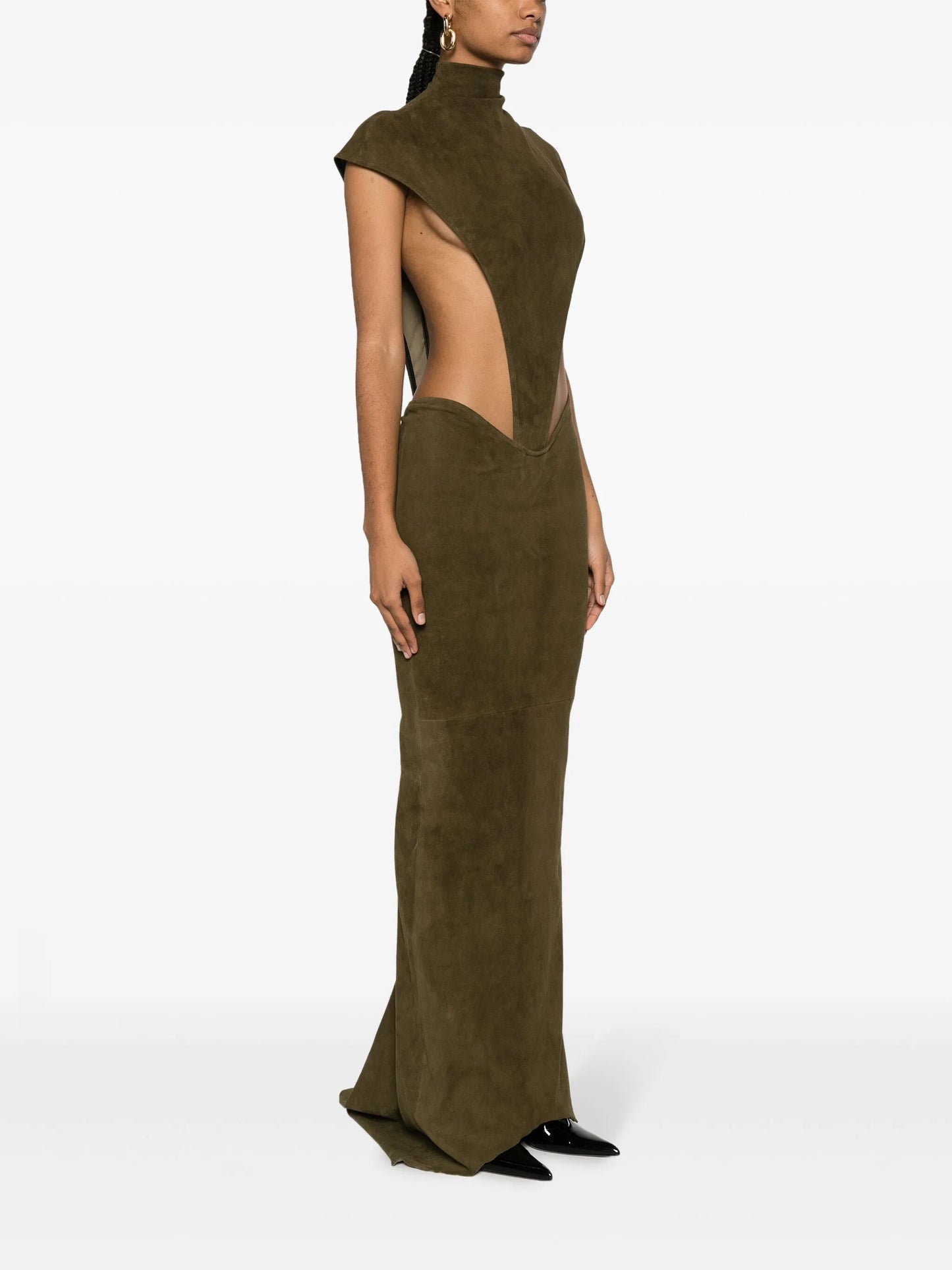 mock neck nubuck bodysuit
