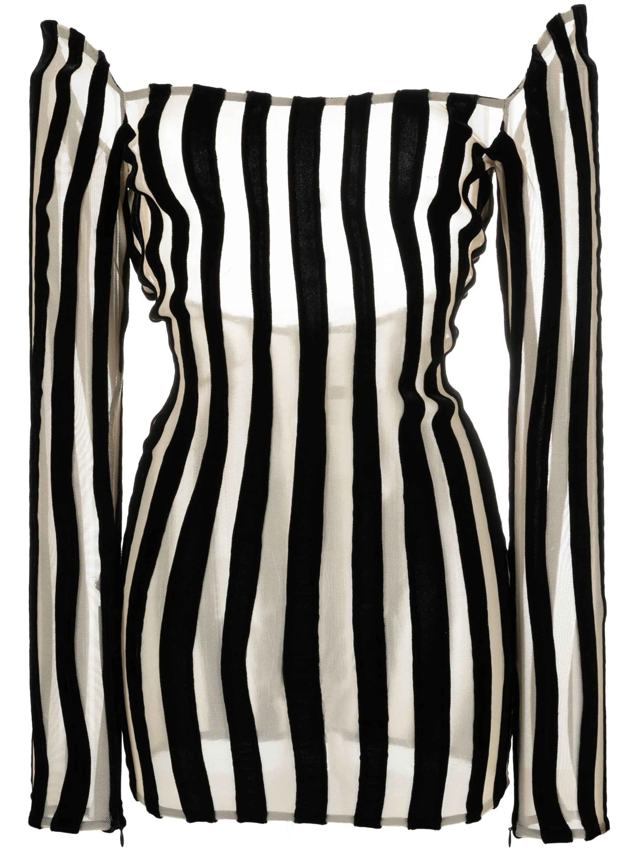 stripe-print scoop-back minidress