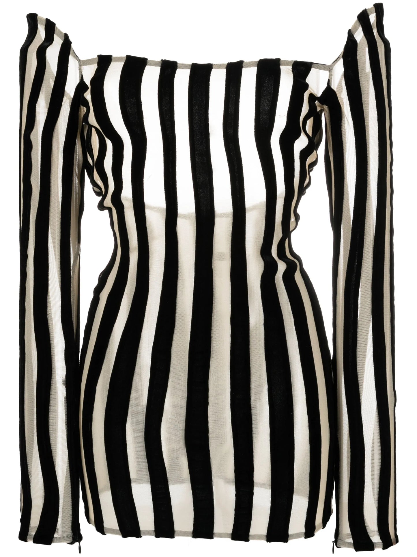 stripe-print scoop-back minidress