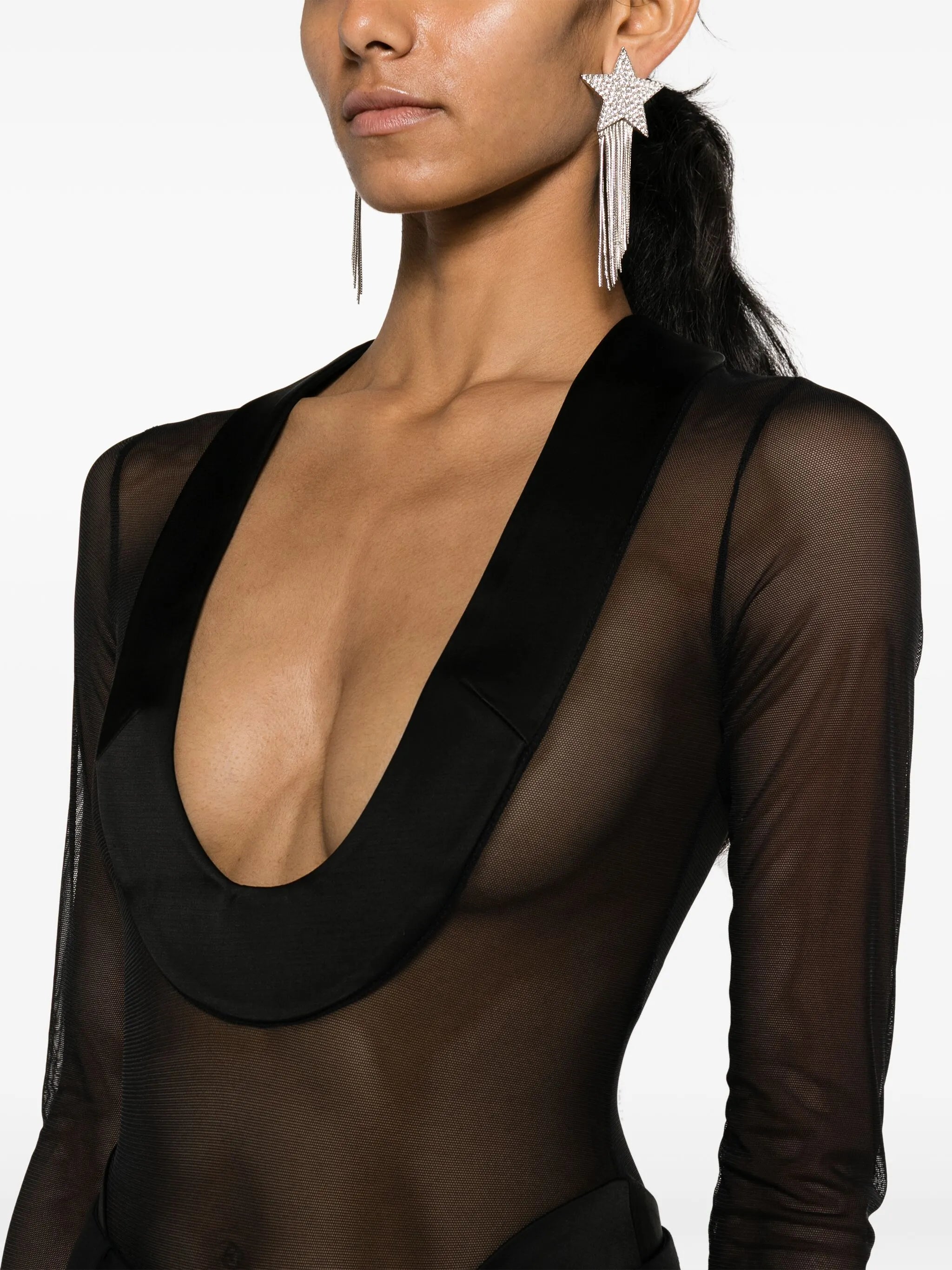 satin-trim bodysuit