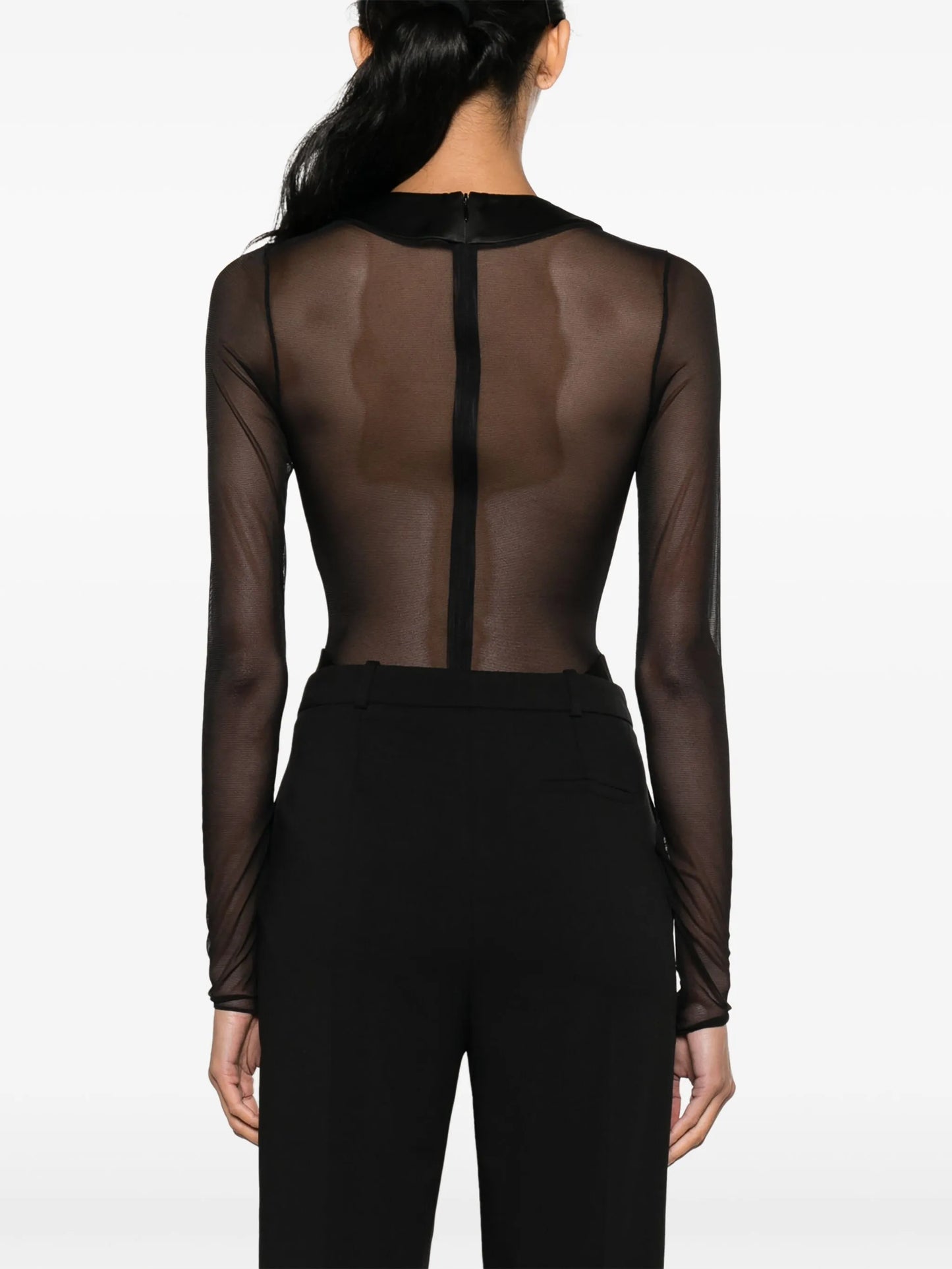 satin-trim bodysuit