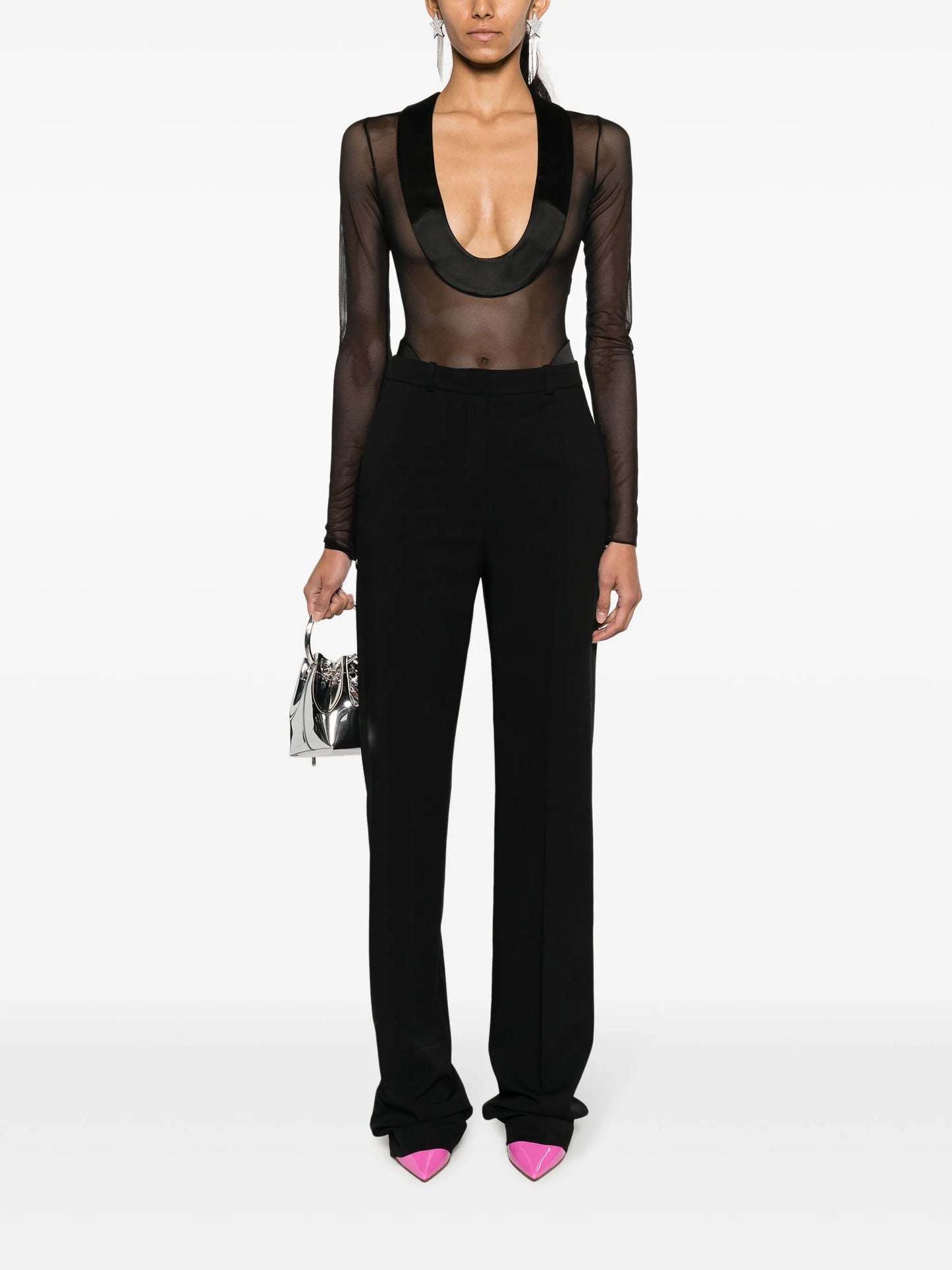 satin-trim bodysuit