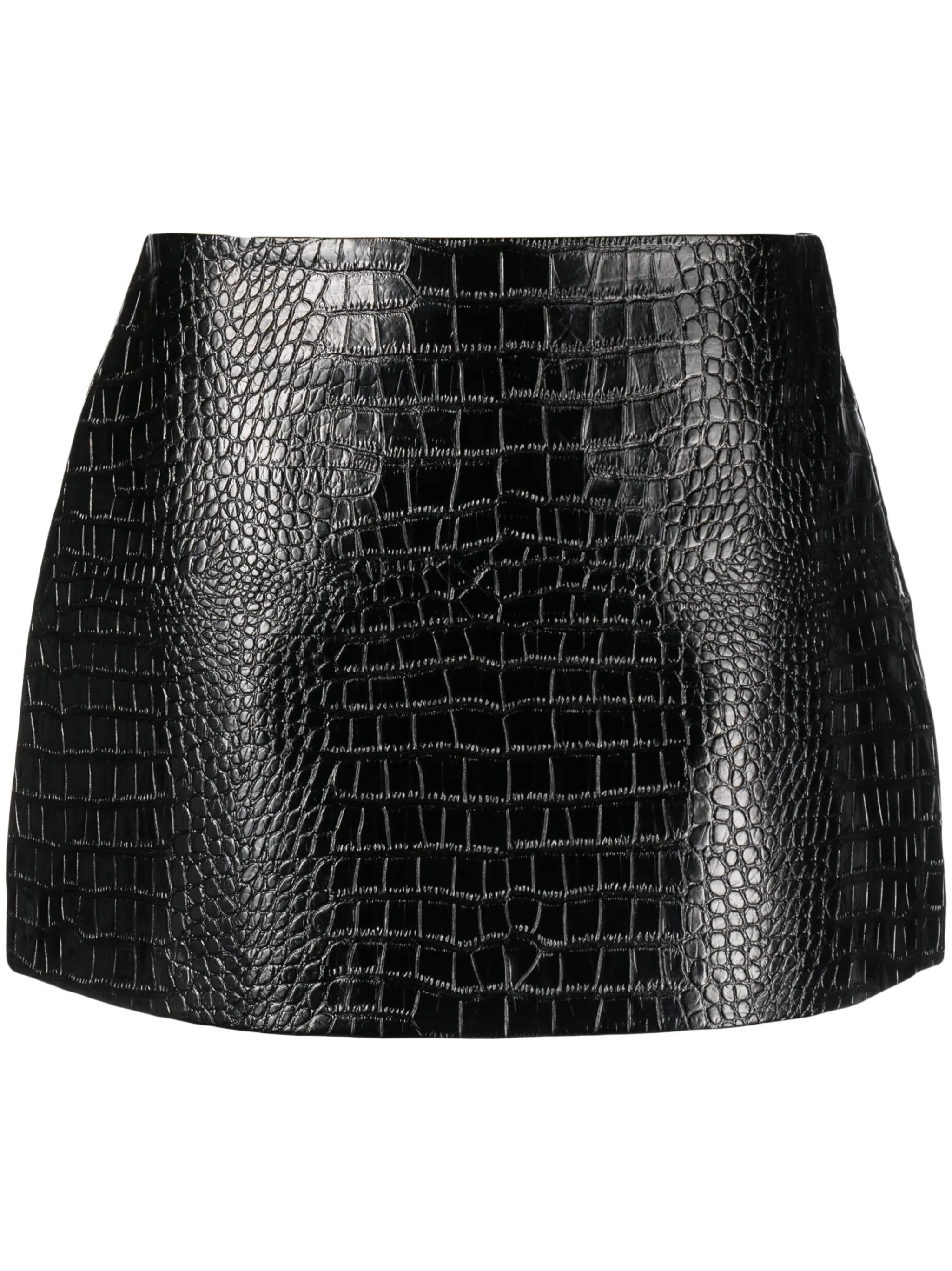 Mary croc-effect A-line skirt