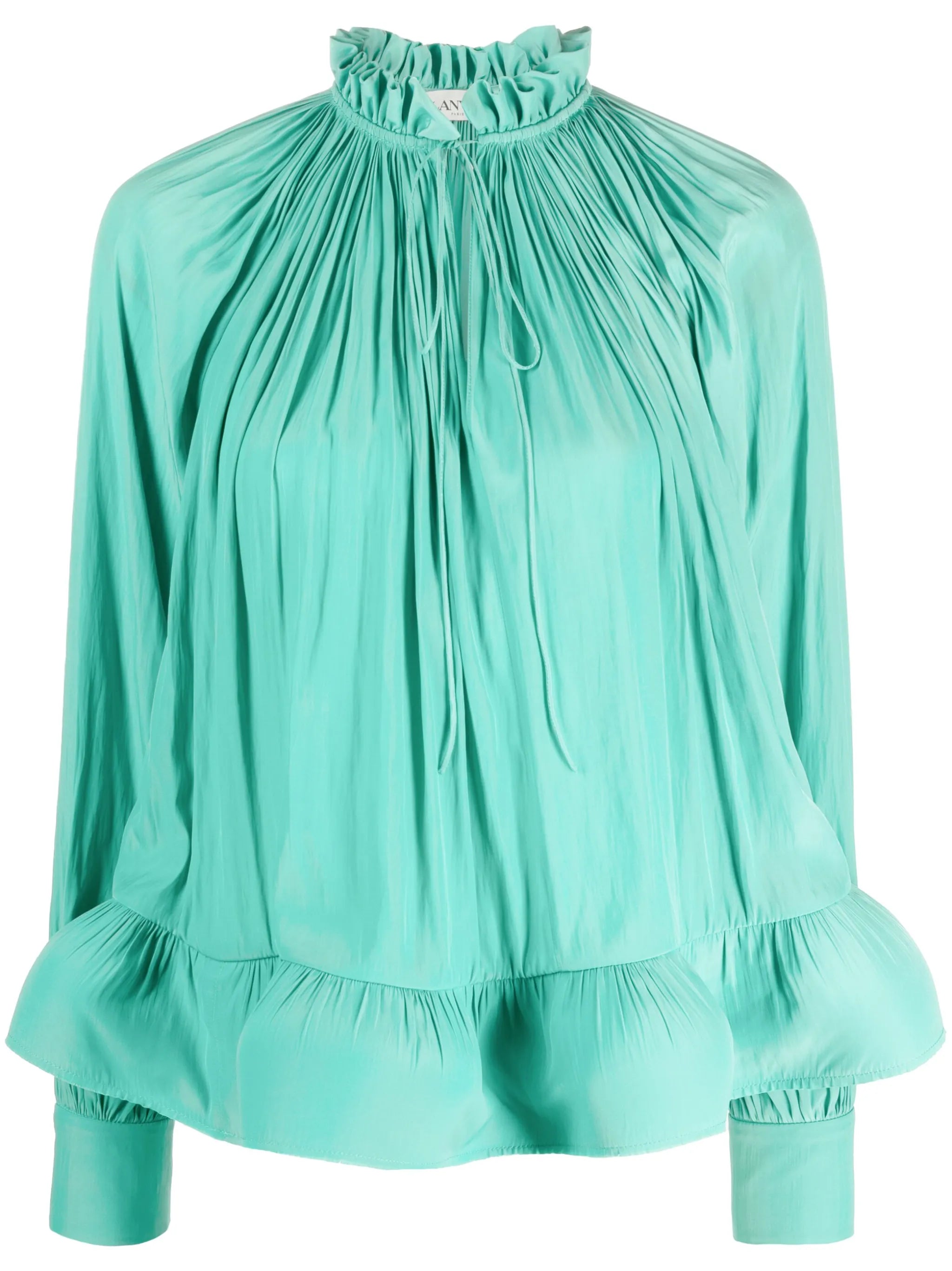 ruffled gathered blouse