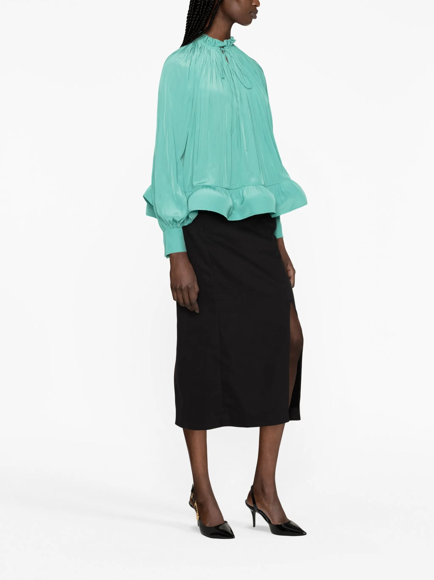 ruffled gathered blouse