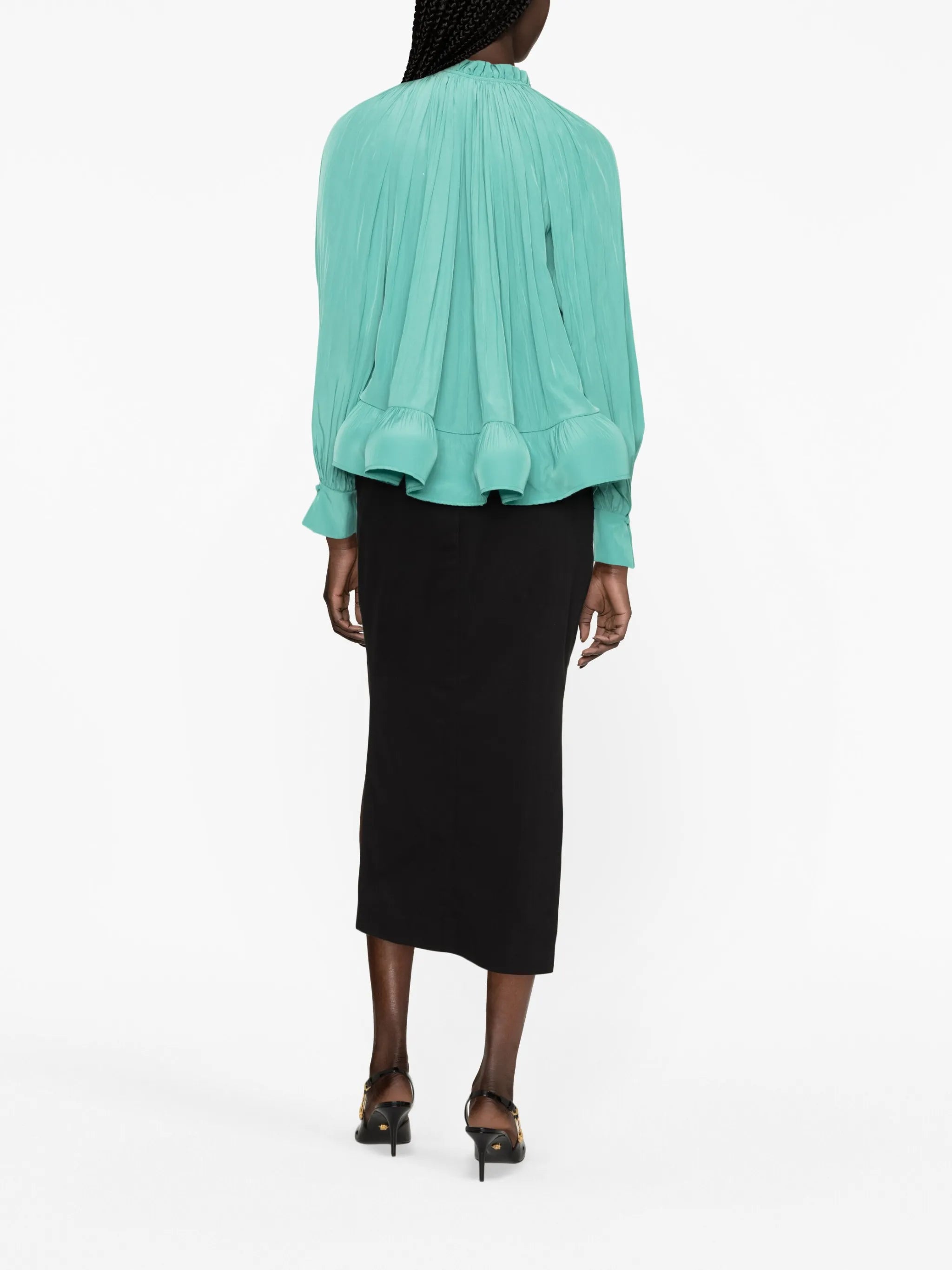 ruffled gathered blouse