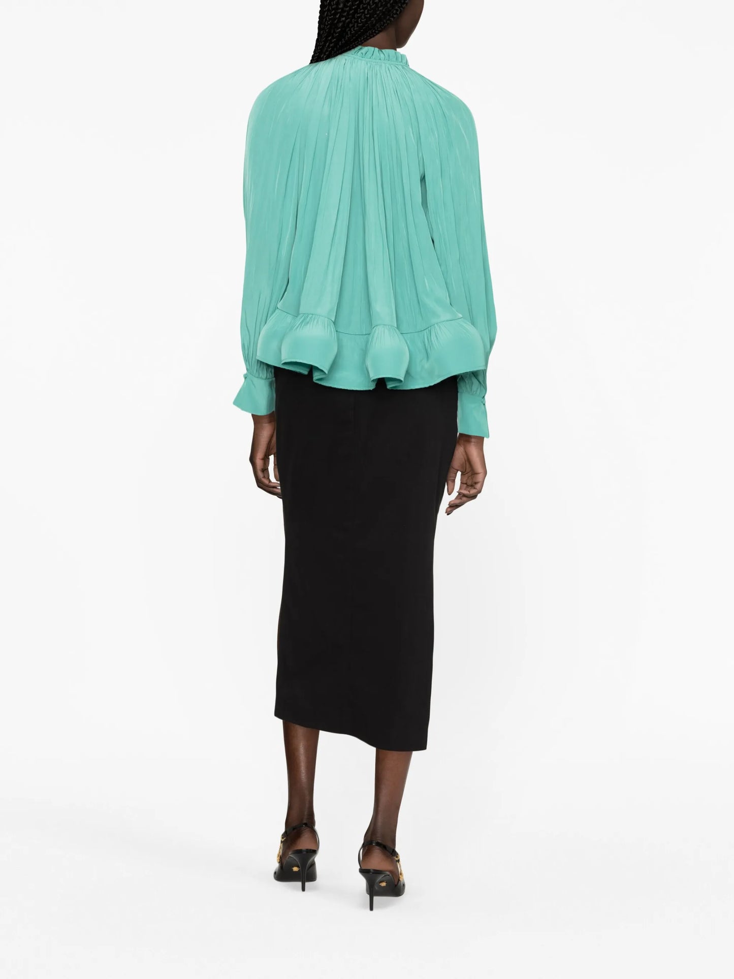 ruffled gathered blouse