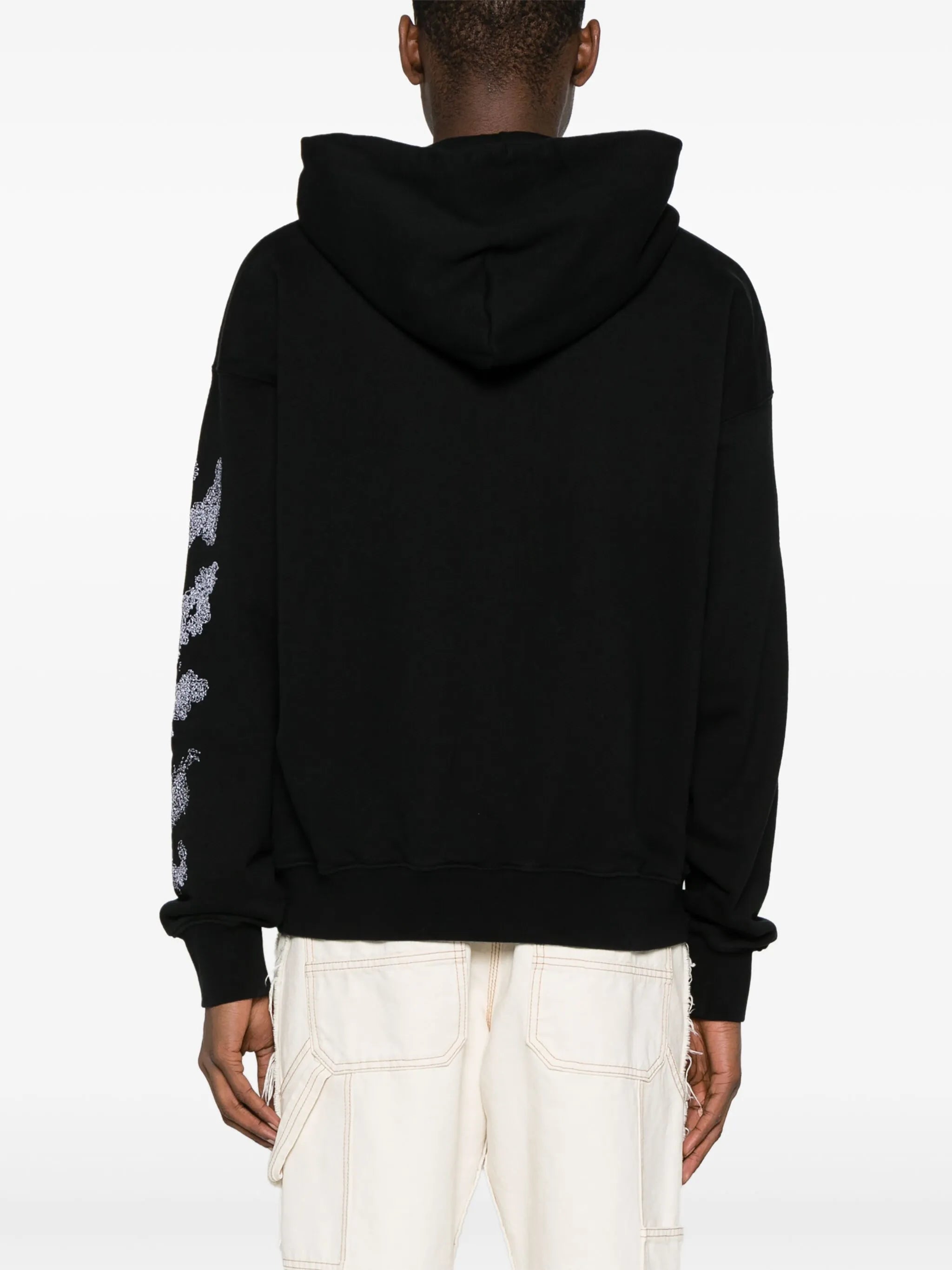 Diag Stripe-embroidered cotton hoodie