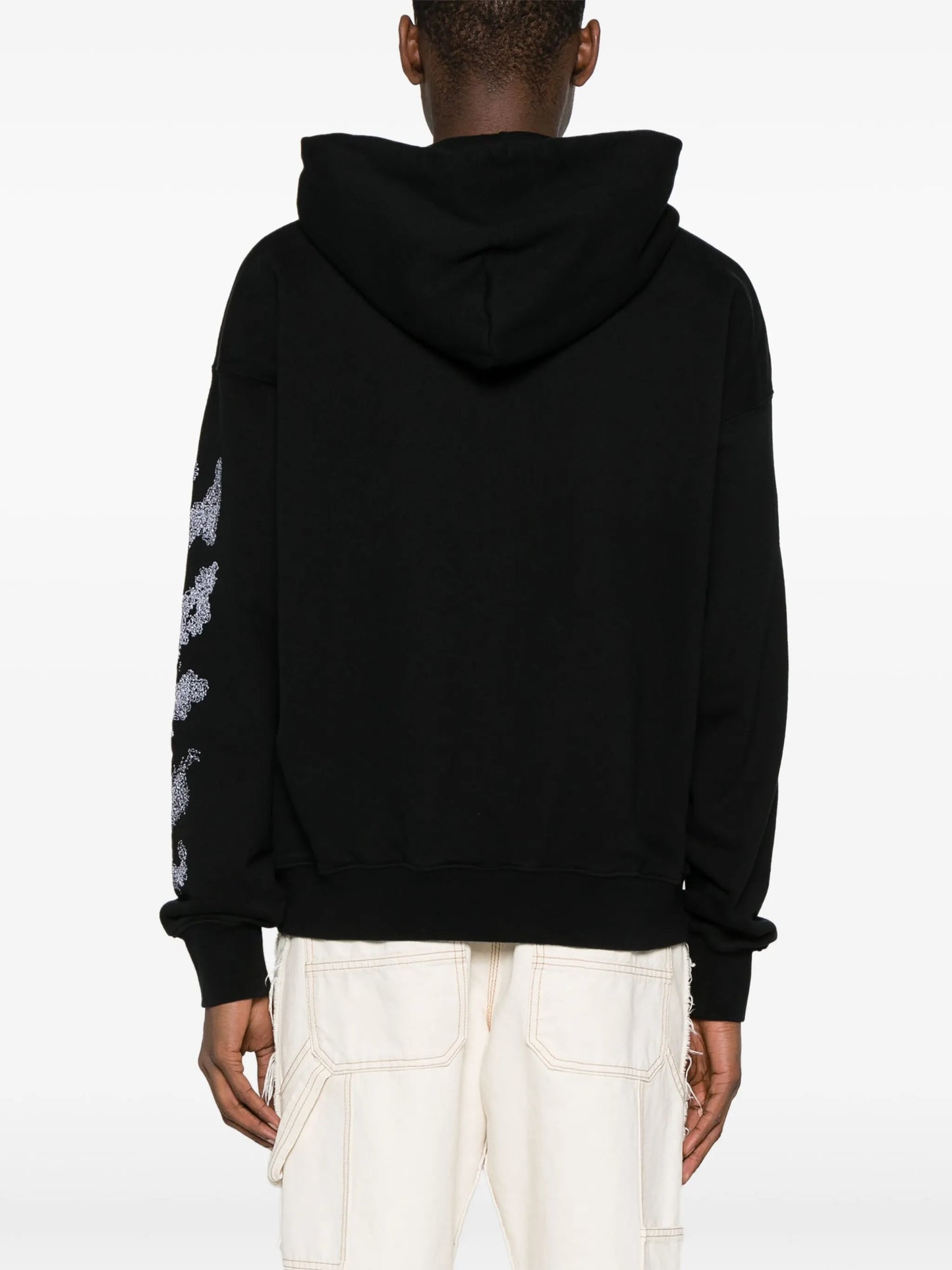 Diag Stripe-embroidered cotton hoodie