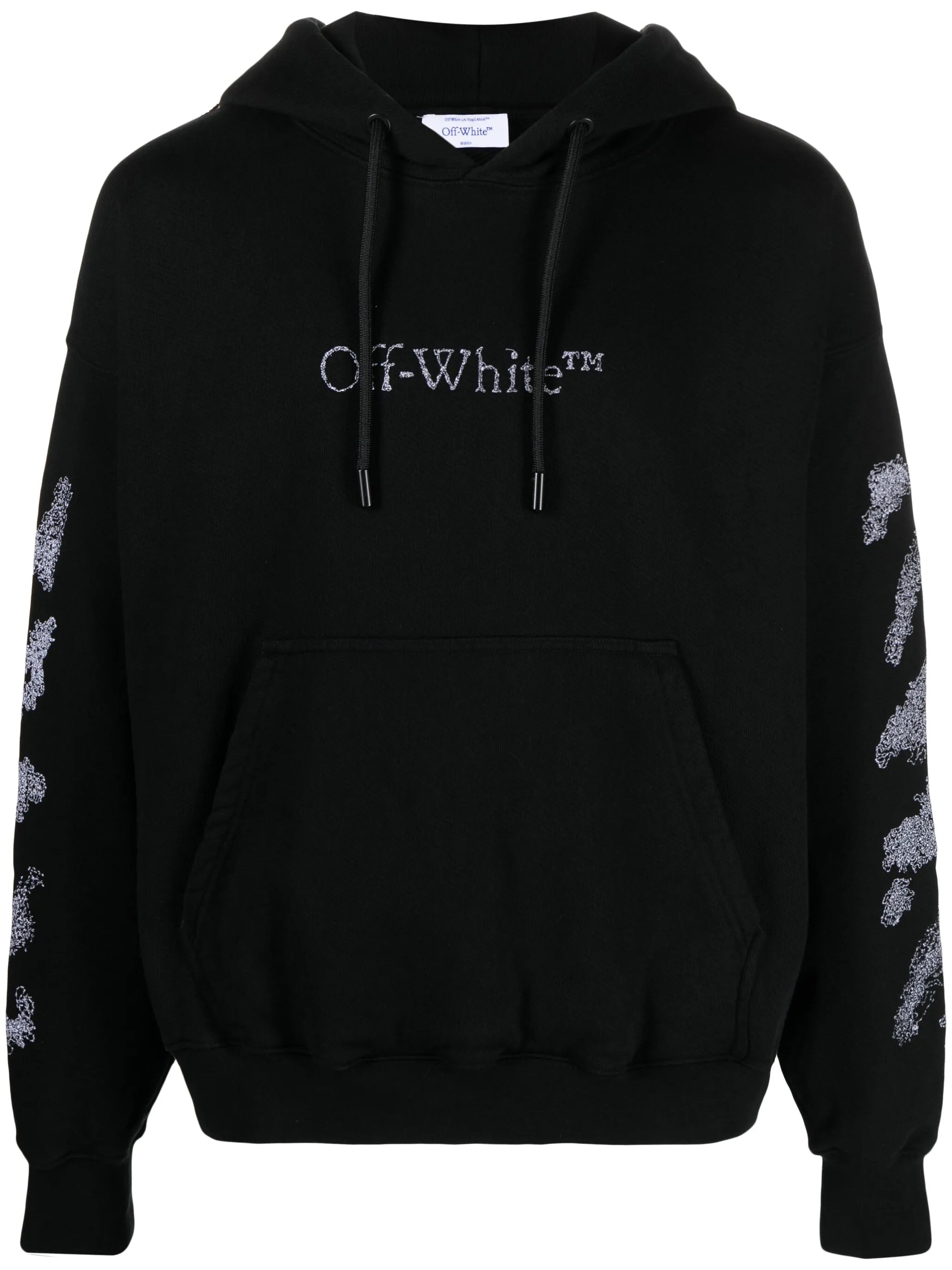 Diag Stripe-embroidered cotton hoodie