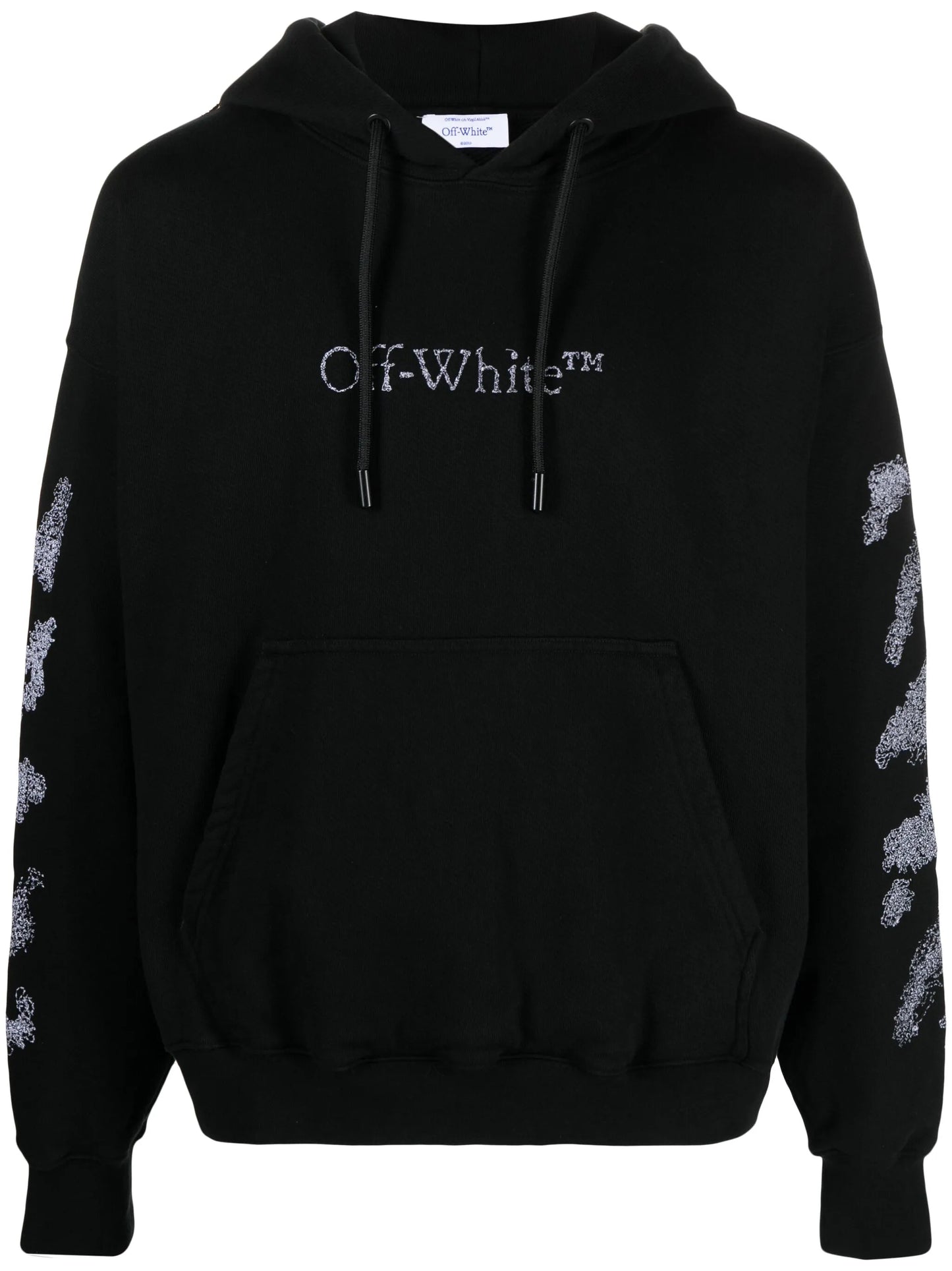 Diag Stripe-embroidered cotton hoodie