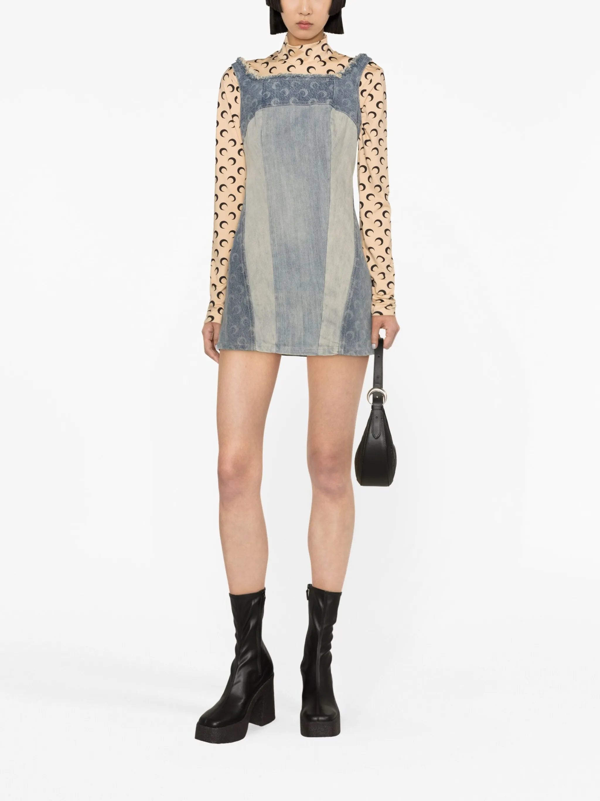 Regenerated denim minidress
