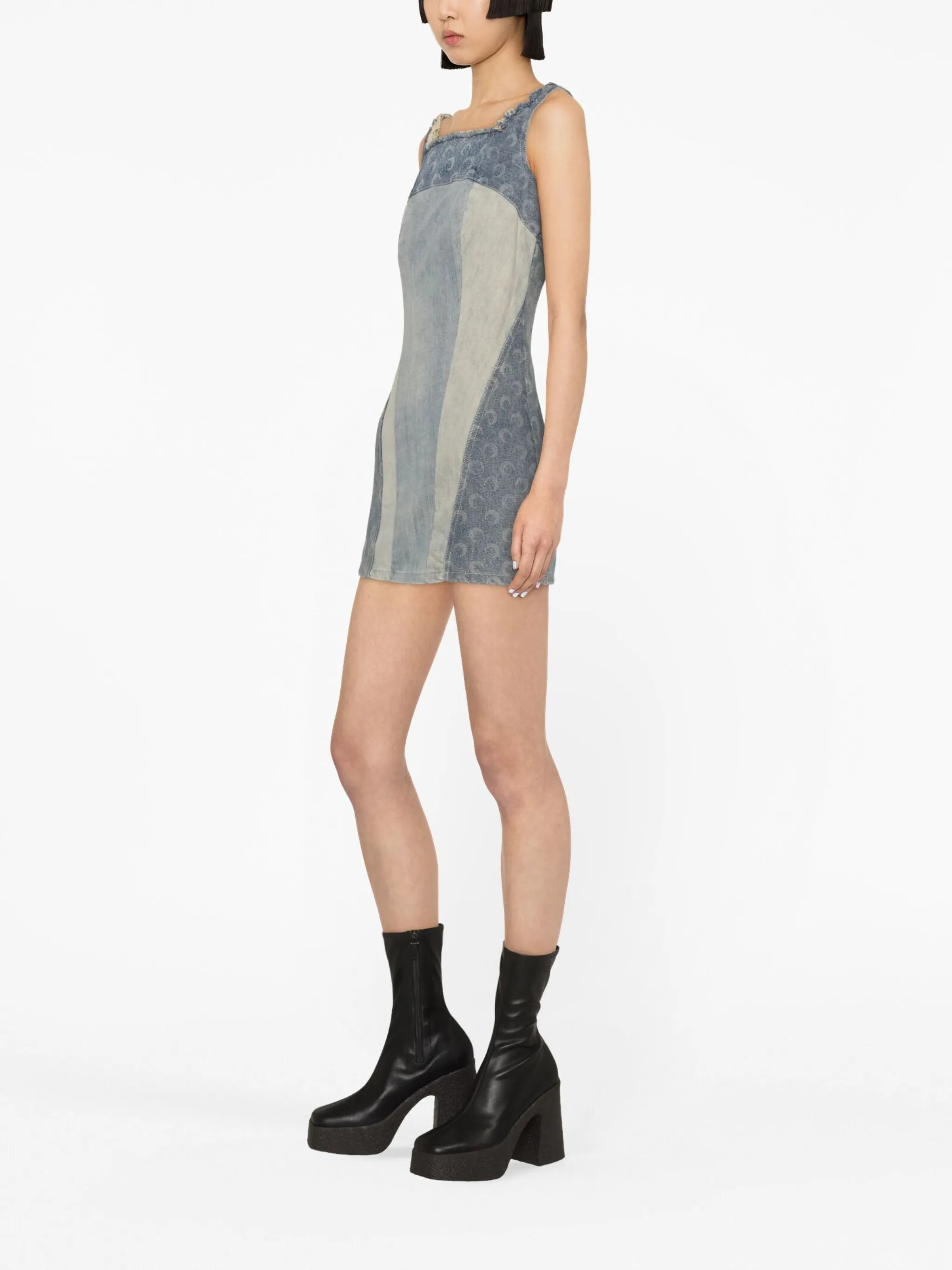 Regenerated denim minidress