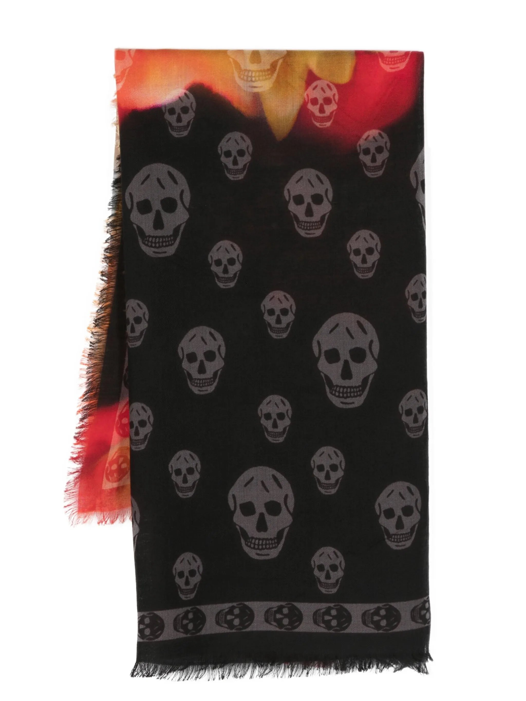 skull-print wool scarf