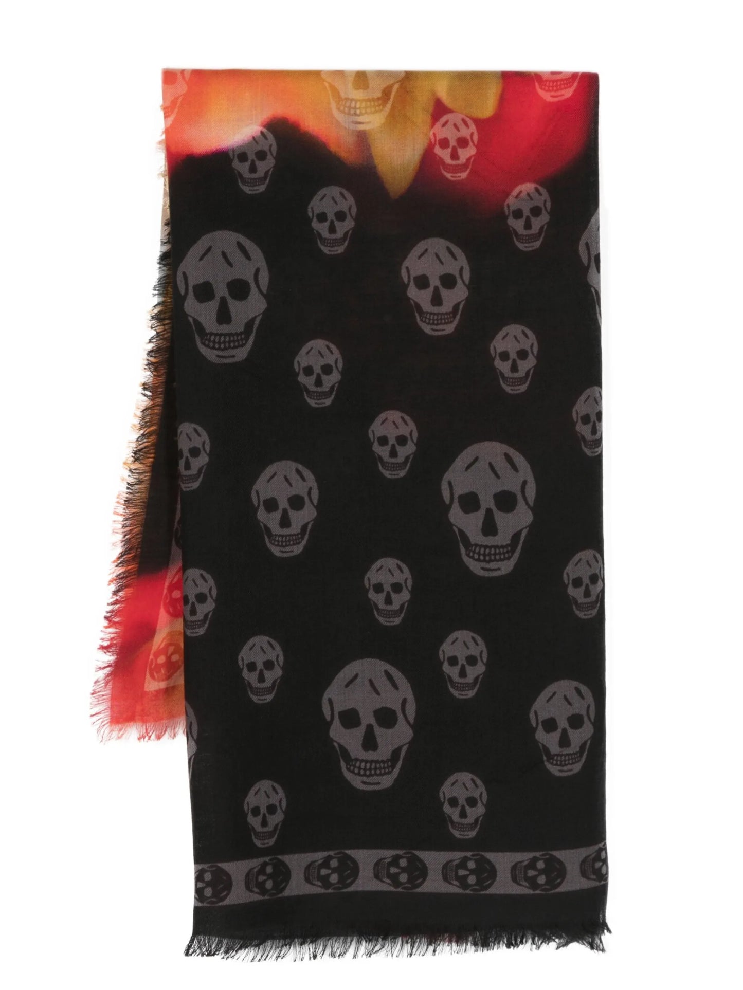 skull-print wool scarf