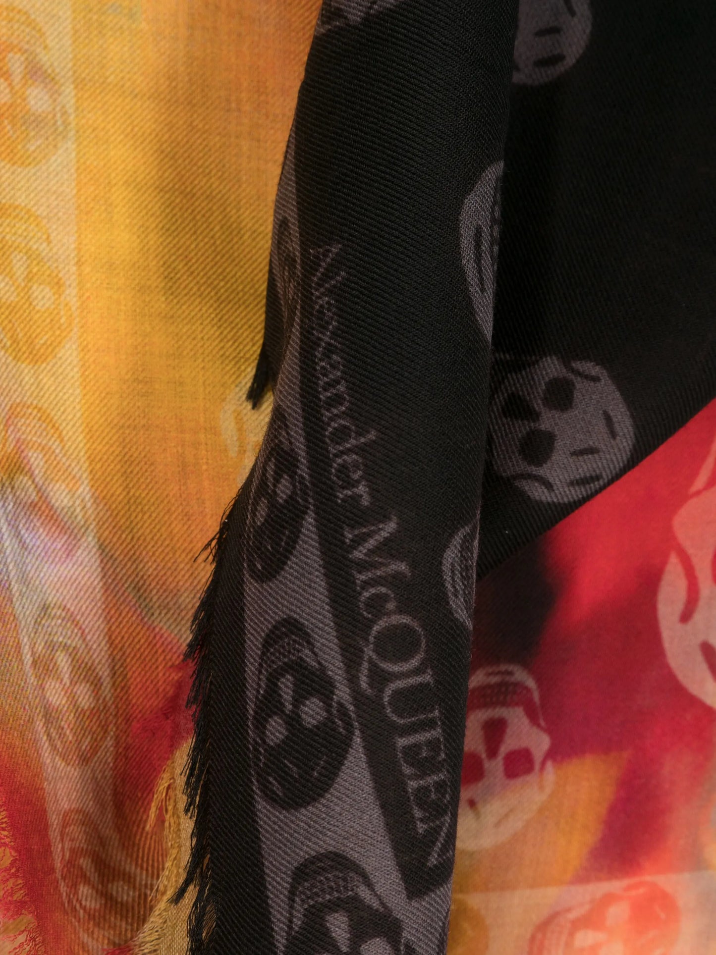 skull-print wool scarf