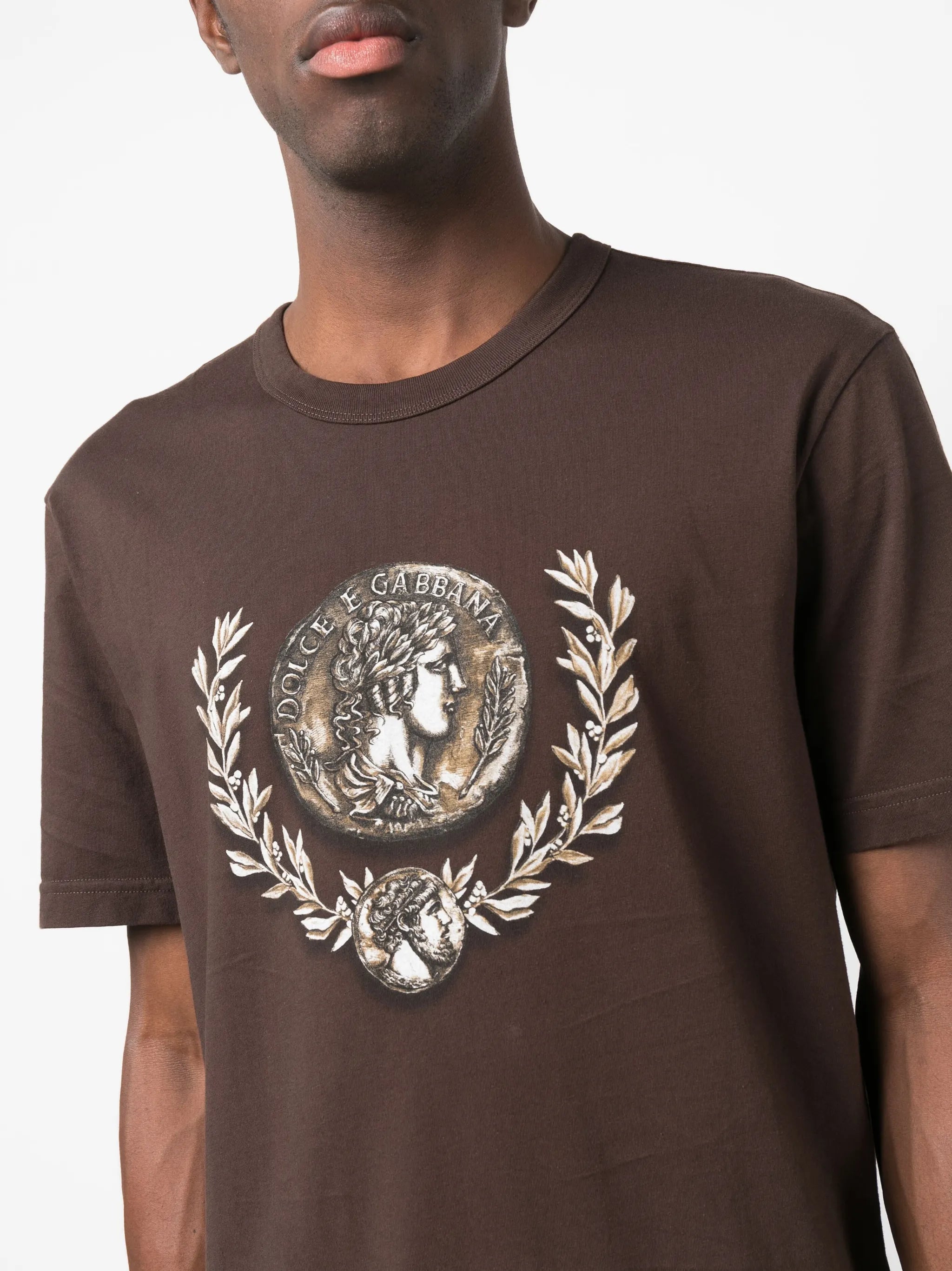 coin-print cotton T-shirt