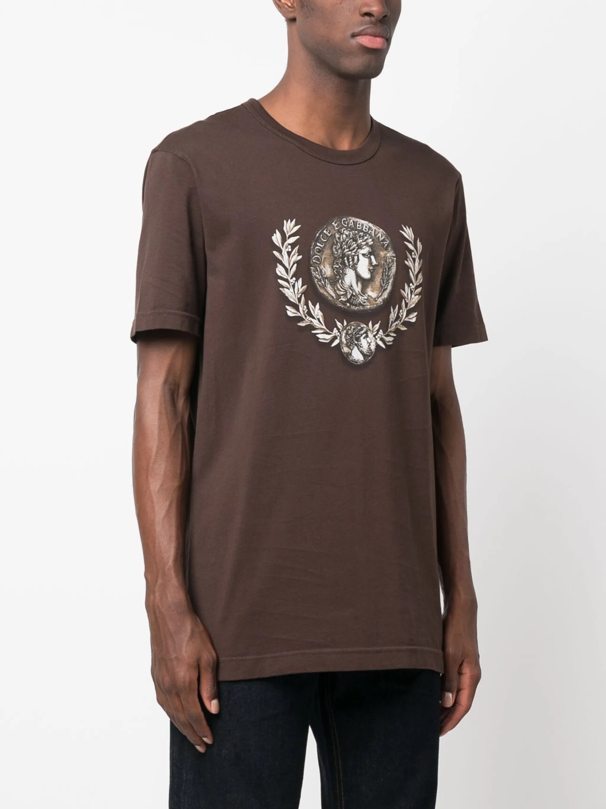 coin-print cotton T-shirt