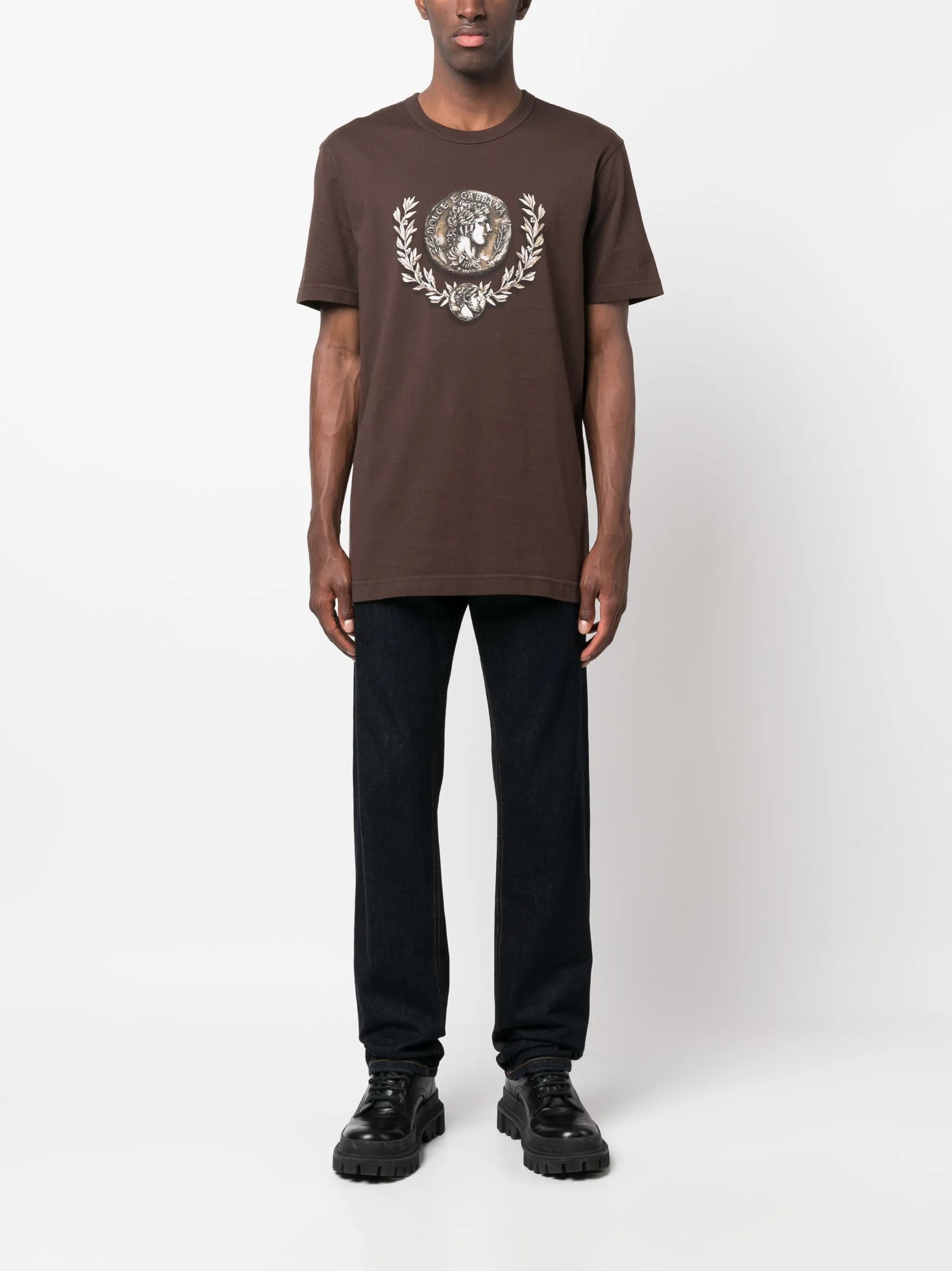coin-print cotton T-shirt