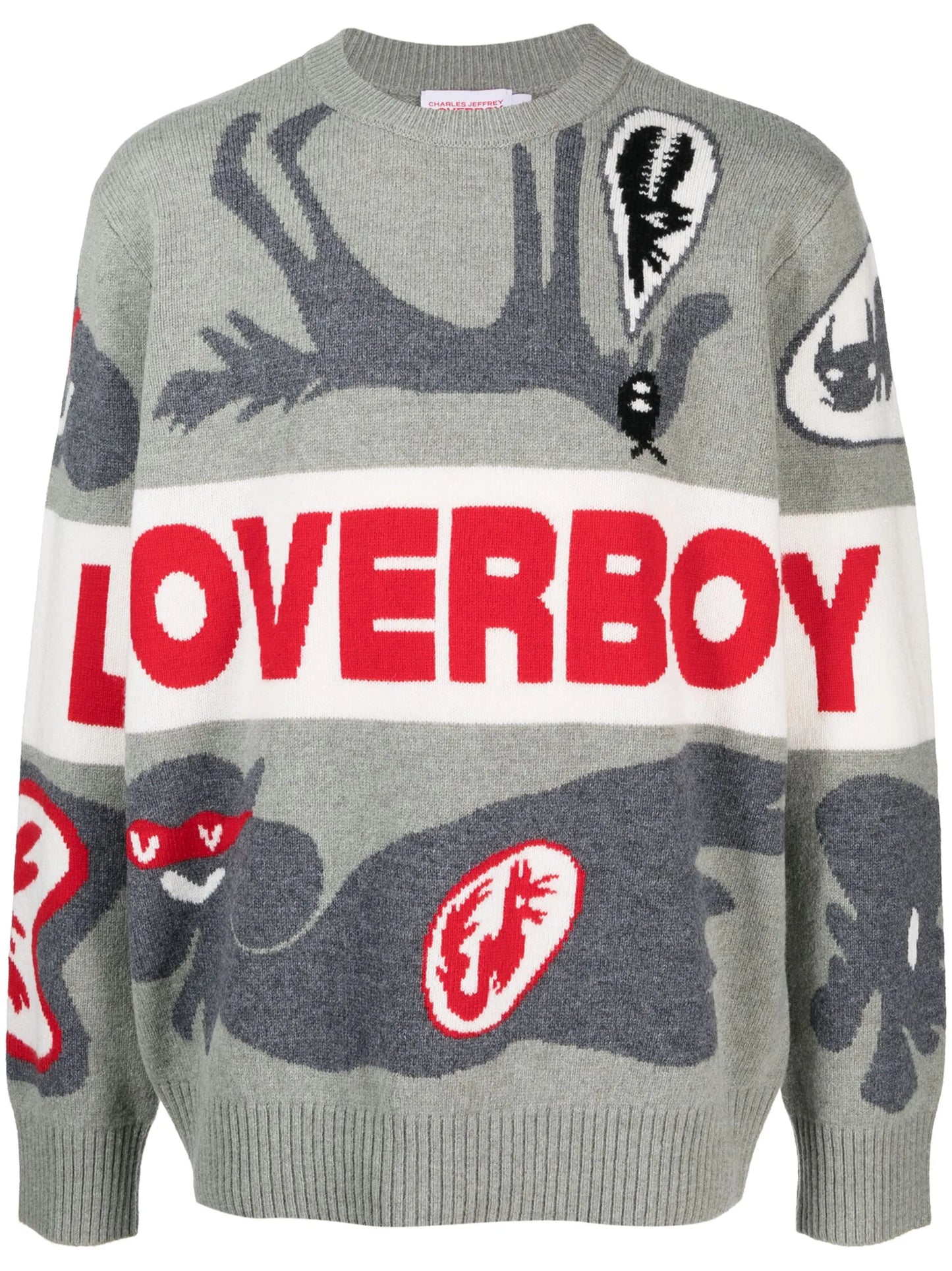 crew-neck intarsia-knit jumper