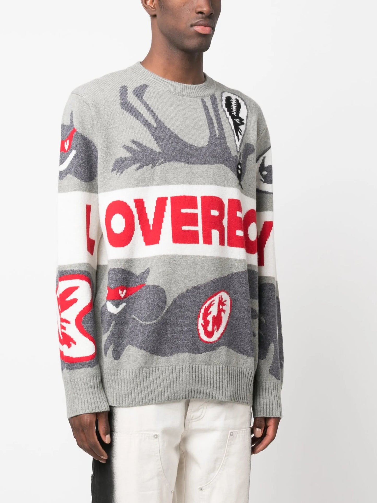 crew-neck intarsia-knit jumper