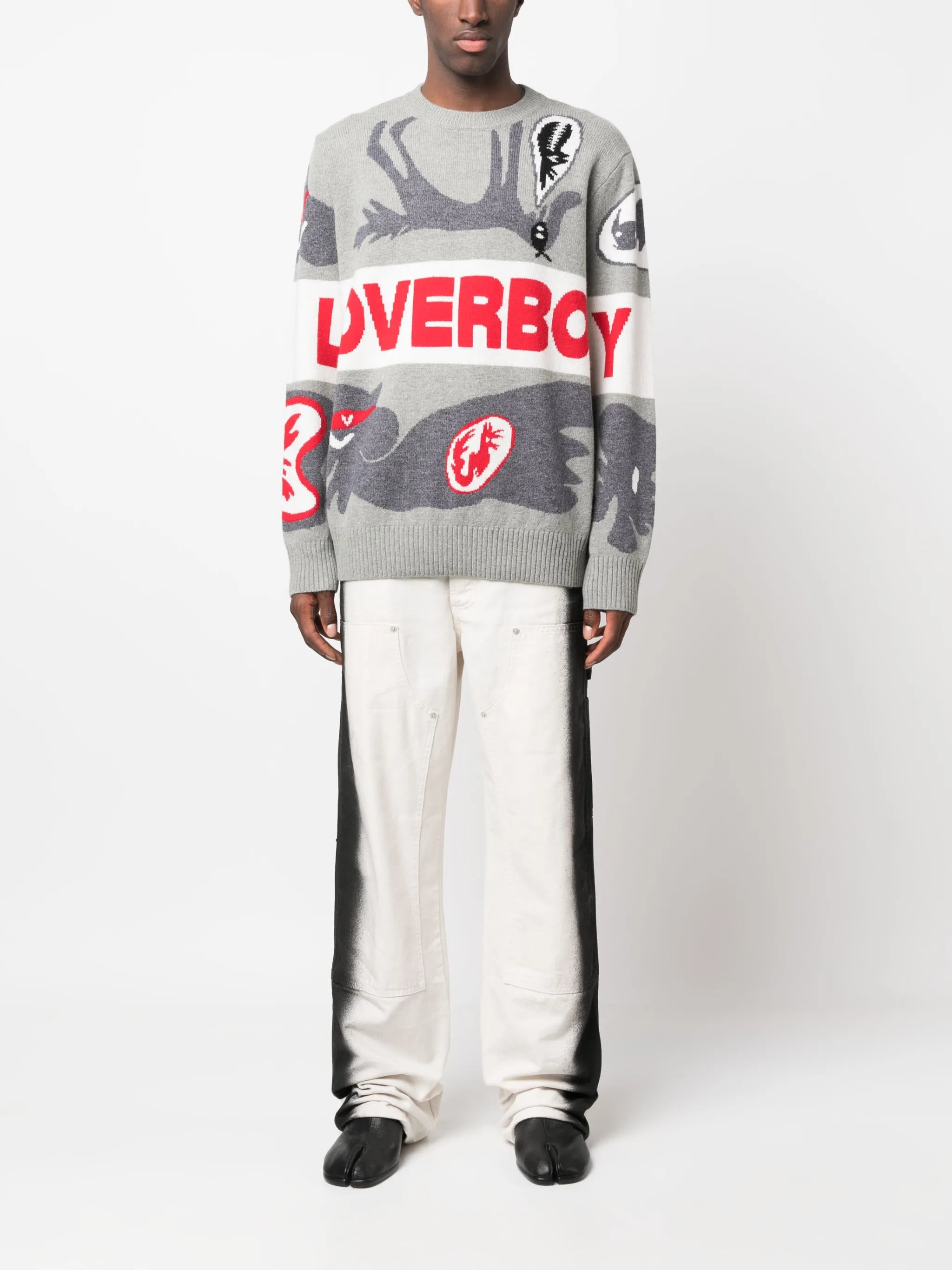 crew-neck intarsia-knit jumper