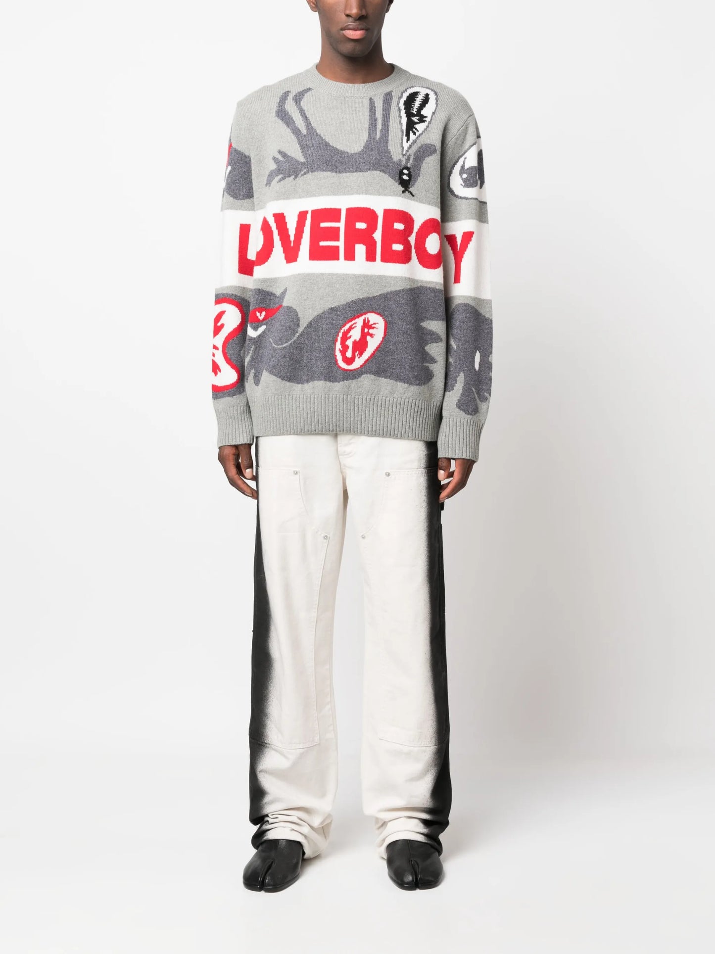 crew-neck intarsia-knit jumper