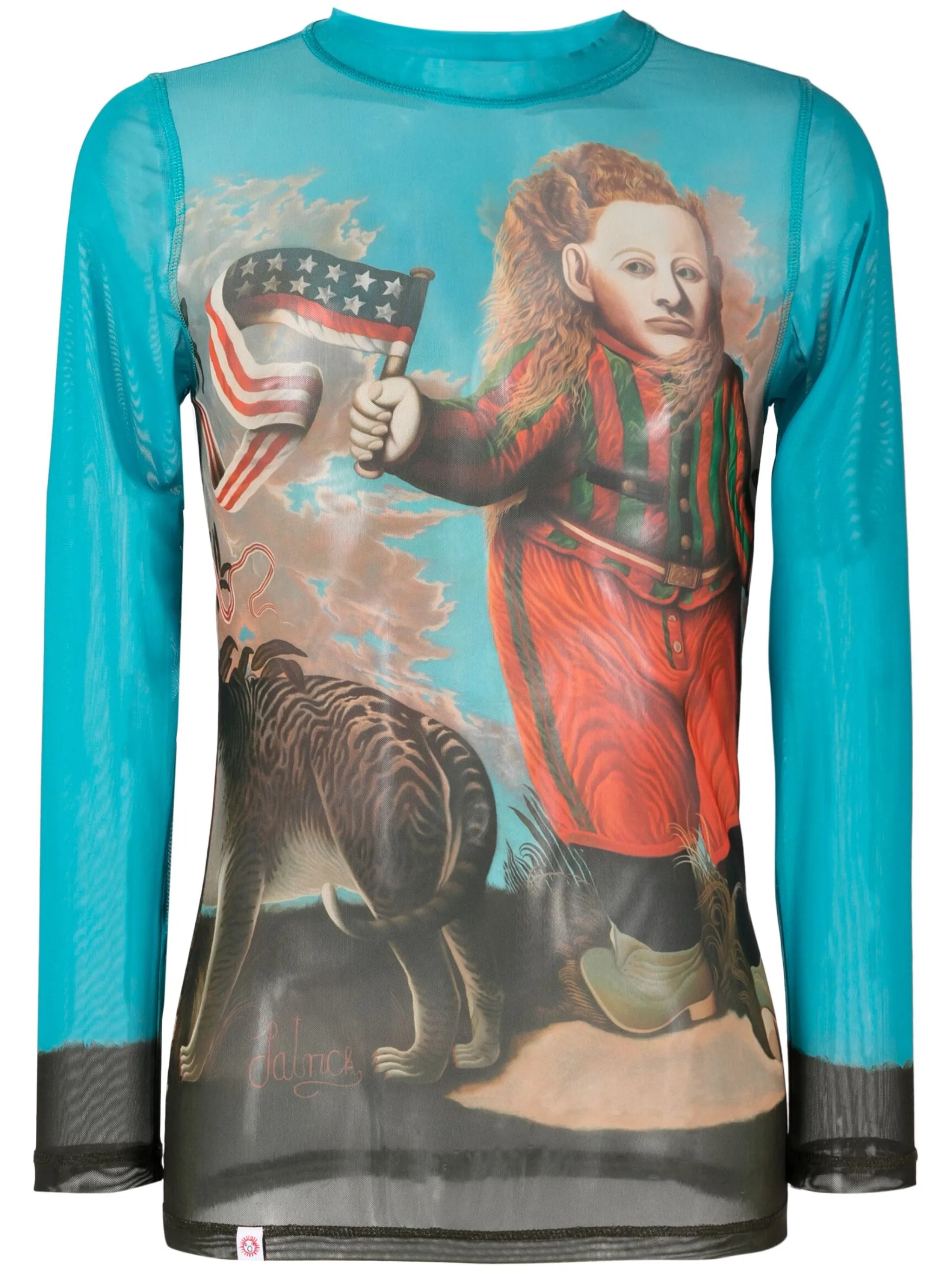graphic-print mesh T-shirt