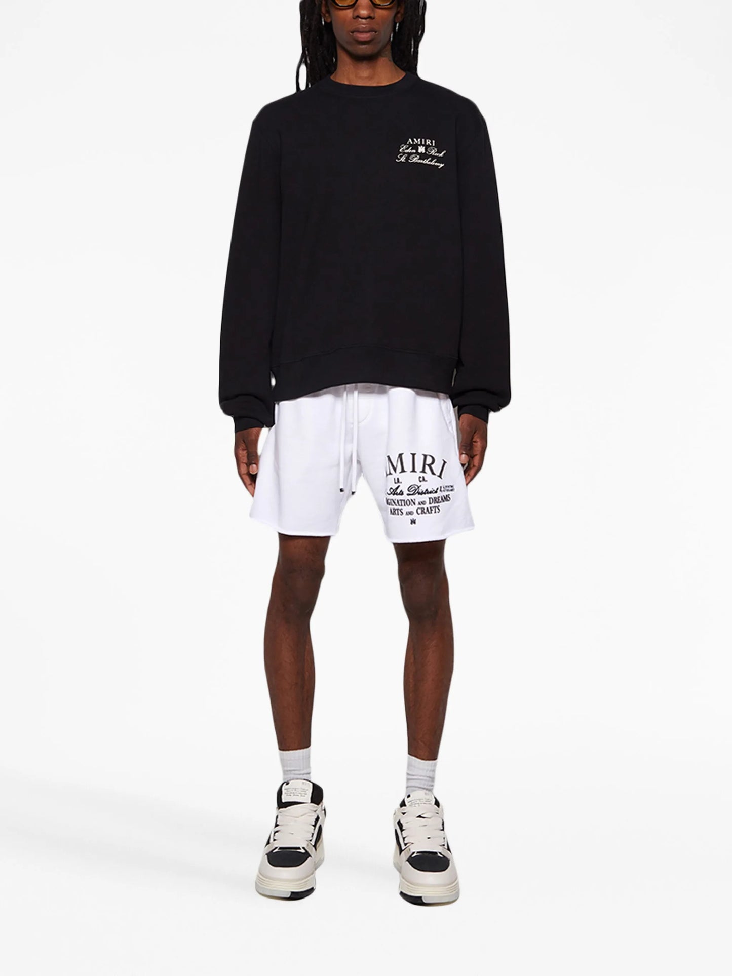 logo-print cotton track shorts