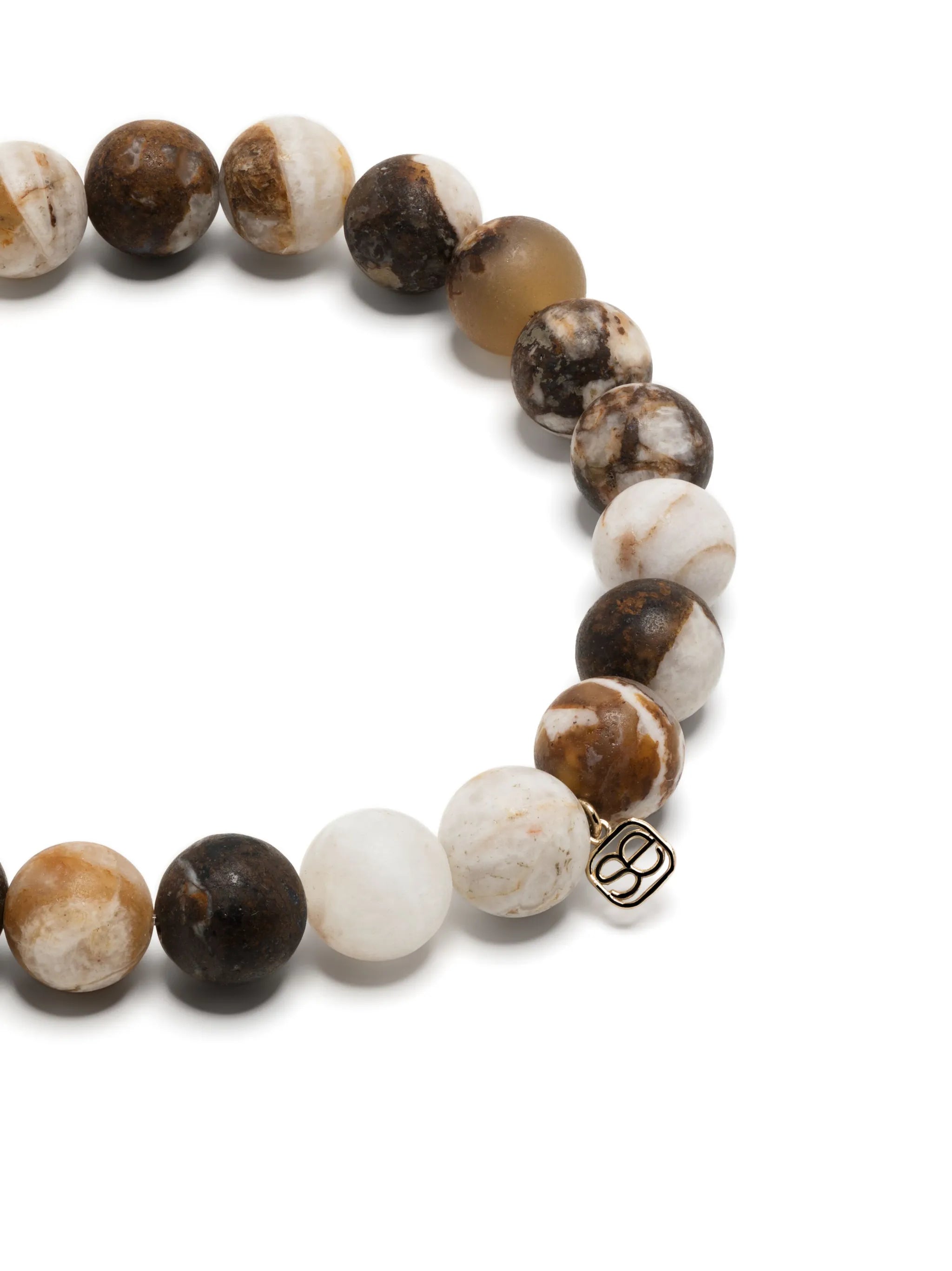 14kt yellow gold bezel cross charm beaded bracelet