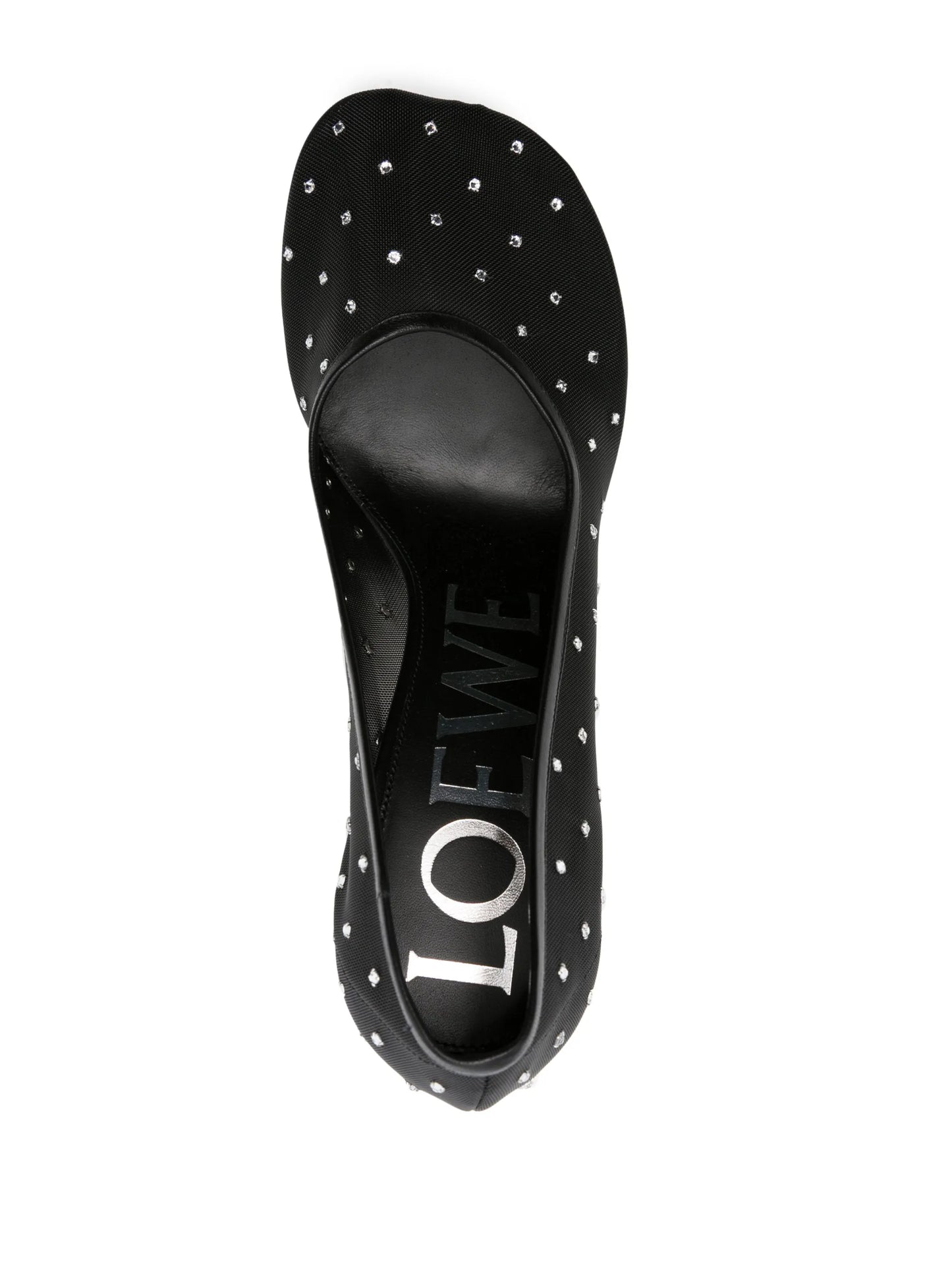 Toy 90mm rhinestone-embellished mesh pumps