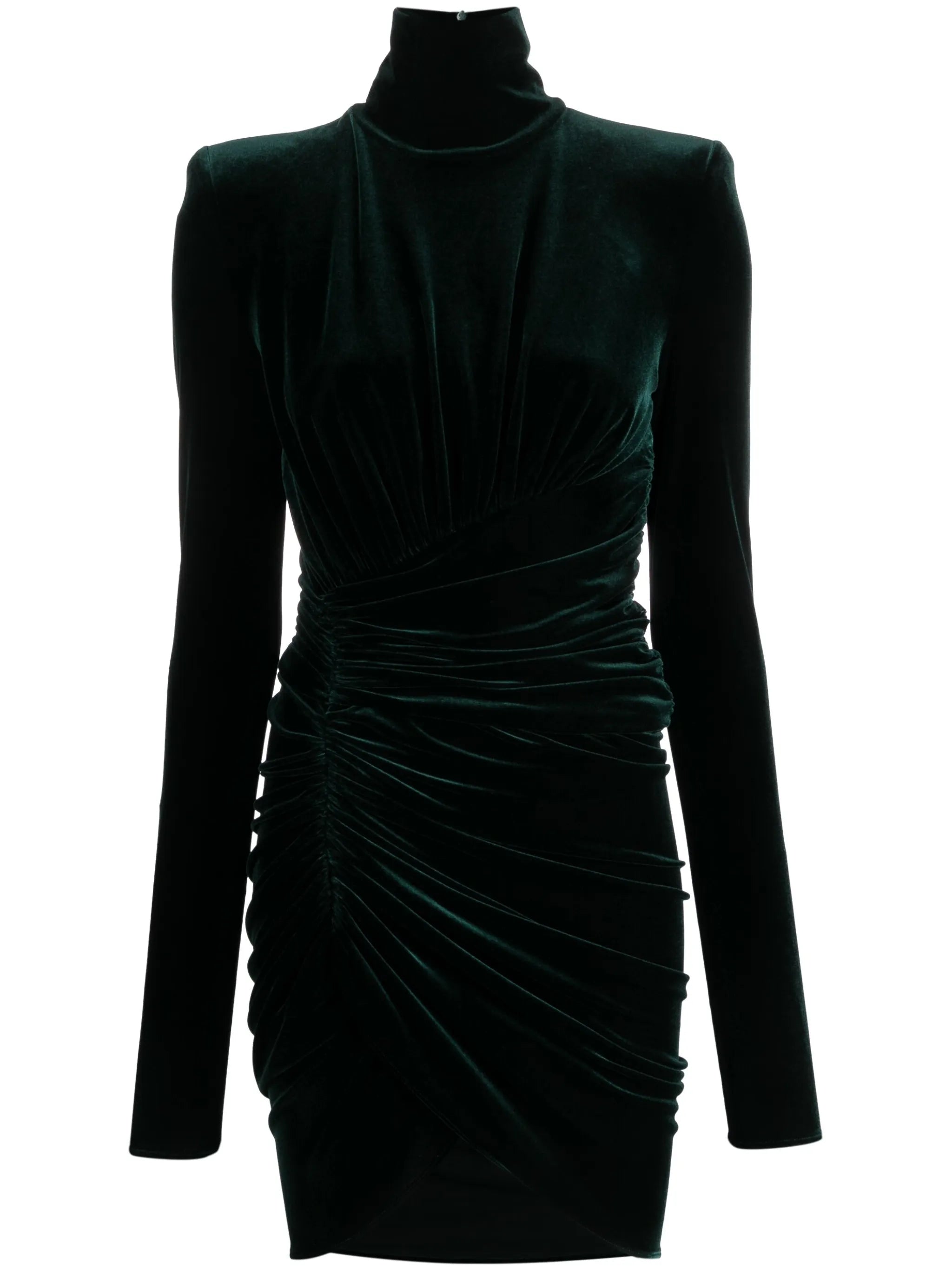 ruched velvet minidress