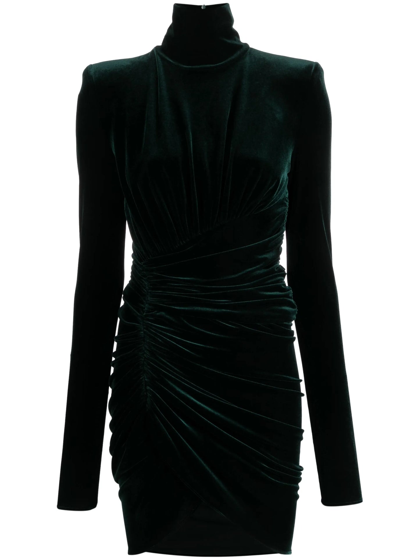 ruched velvet minidress