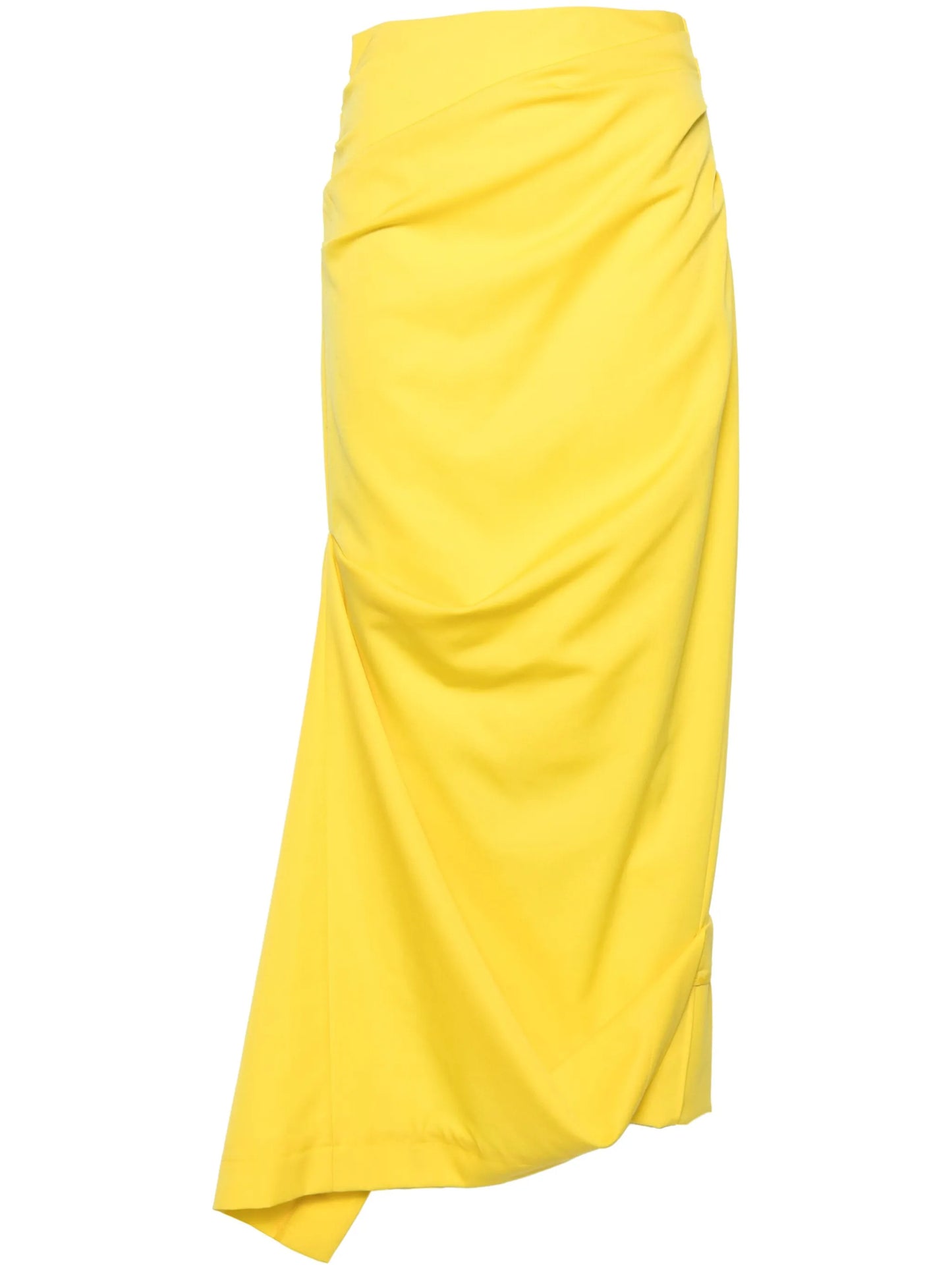 asymmetric wool midi skirt