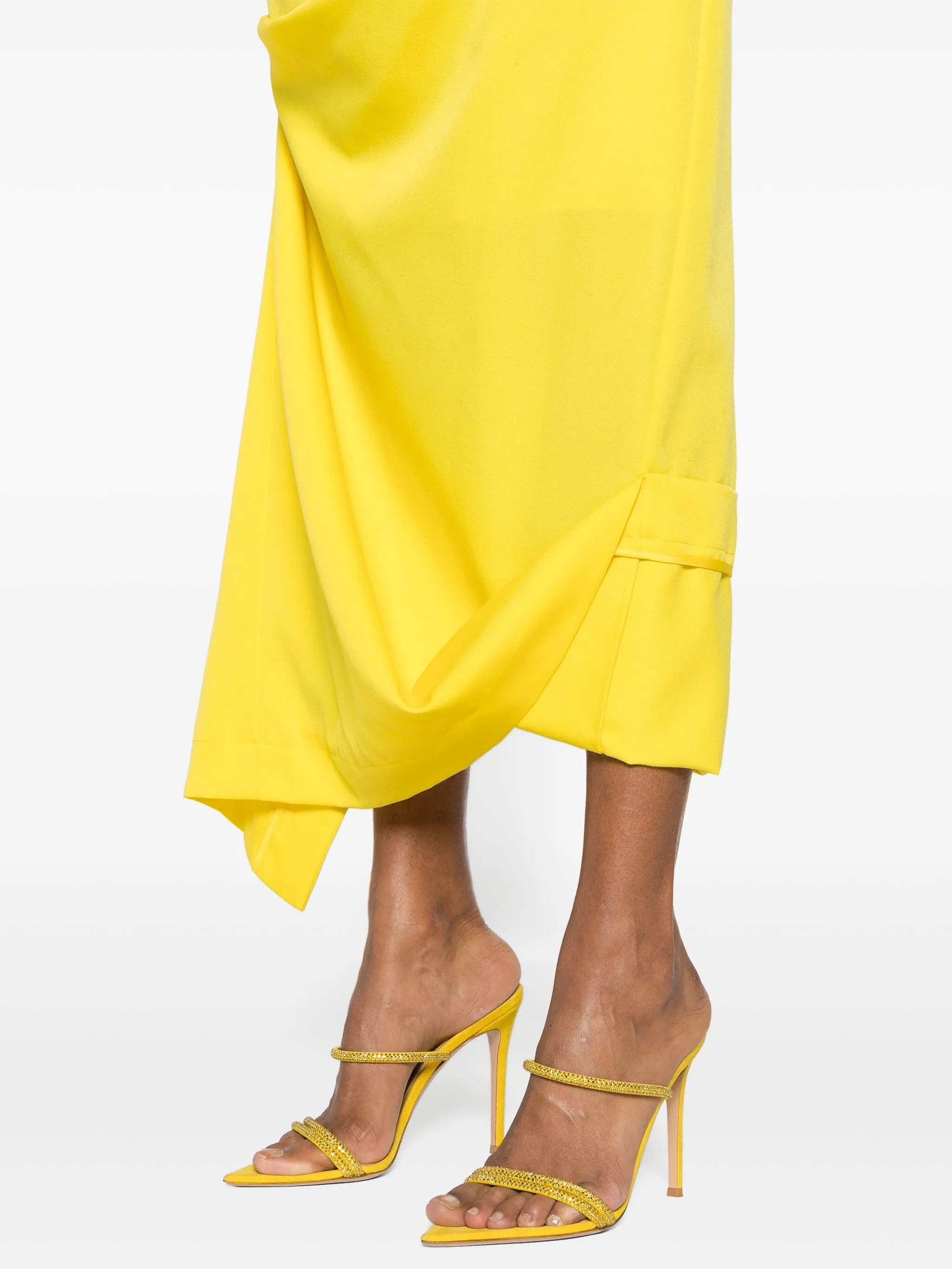 asymmetric wool midi skirt