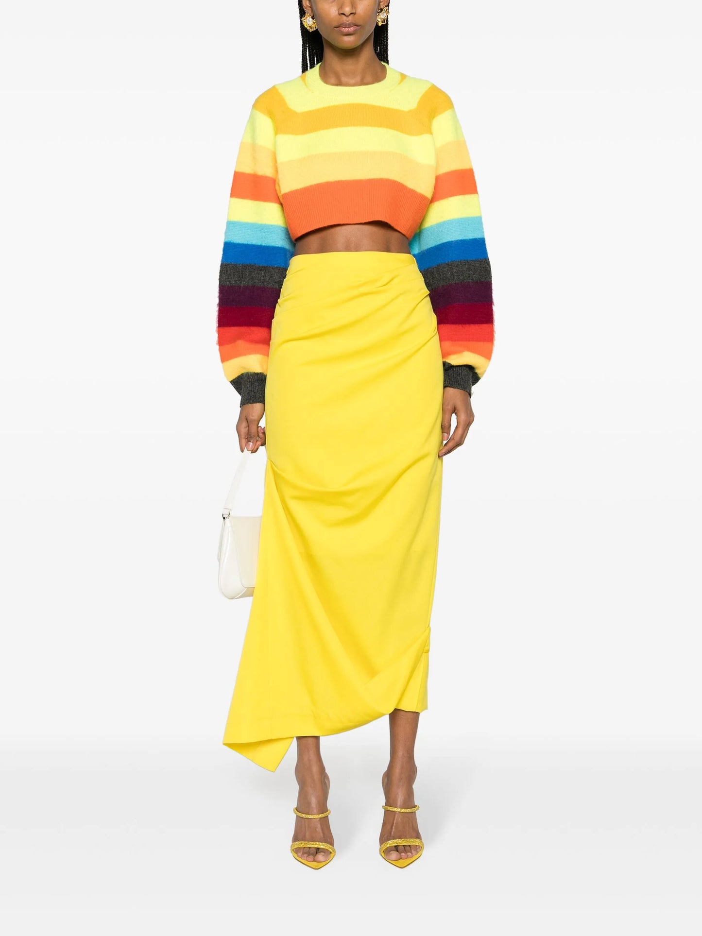 asymmetric wool midi skirt